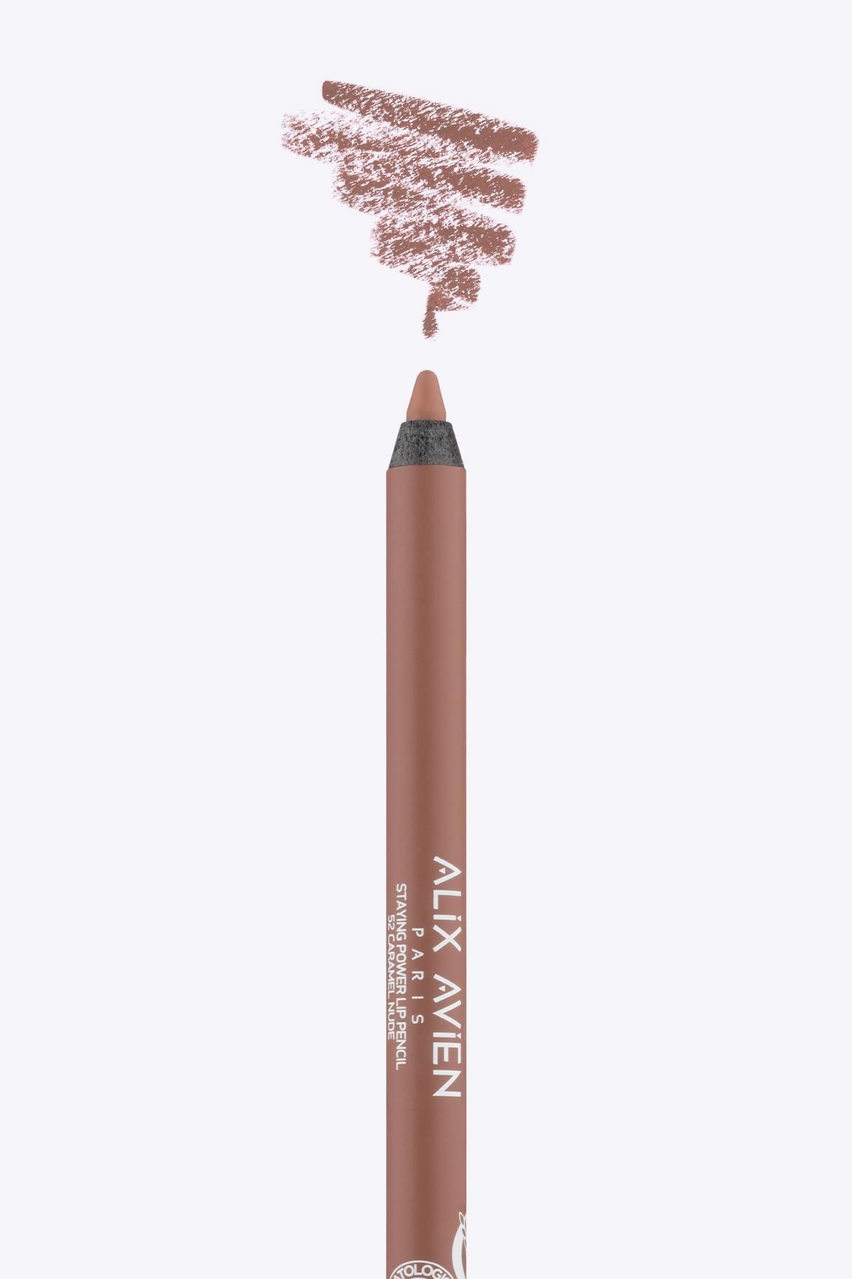 Alix Avien Uzun Süre Kalıcı Suya Dayanıklı Dudak Kalemi - Staying Power Lip Pencil 52 Caramel Nude