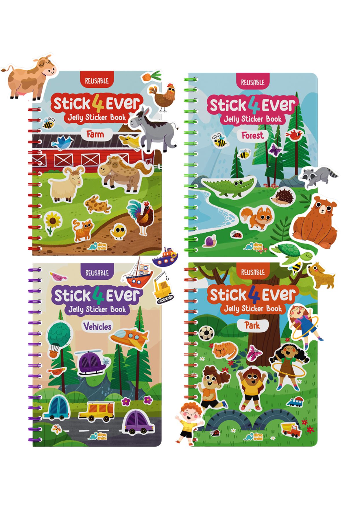 Neobebek Stick4ever Tak Çıkar Jelly Sticker Kitabı Seti - Tükenmeyen Sticker (4 KİTAP)
