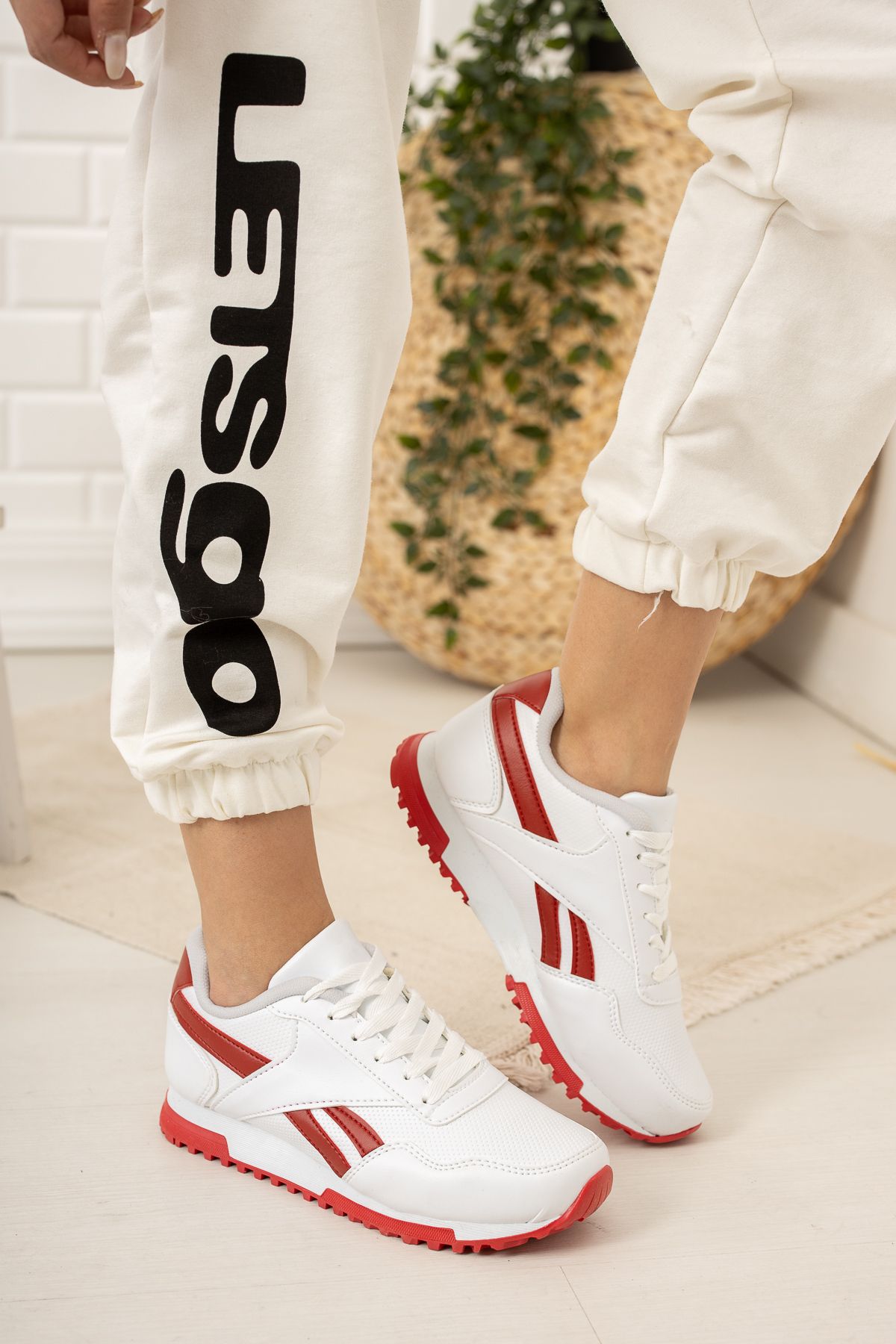 Moda Değirmeni Beyaz-kırmızı Kadın Sneaker Bg1053-101-0001