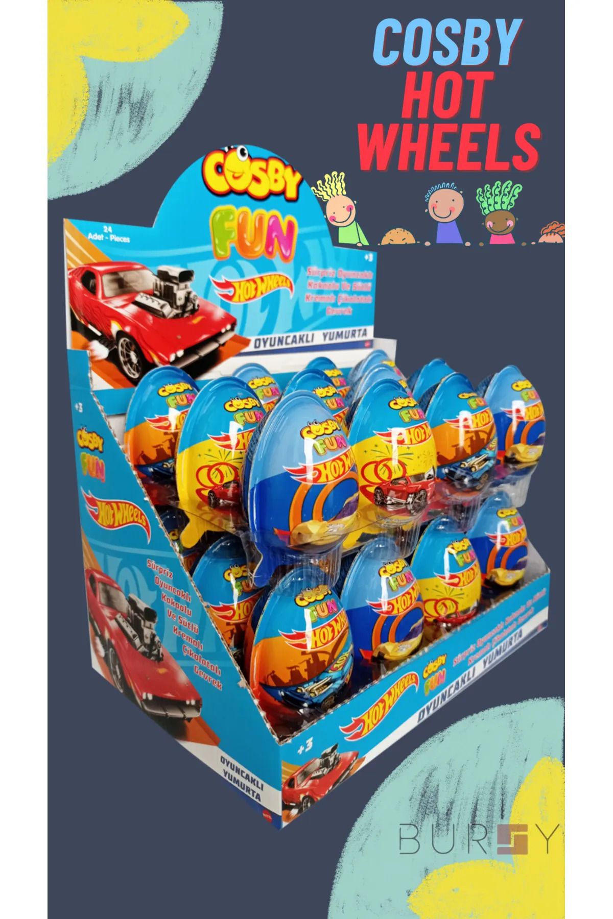 Cosby Fun Hotwheels 20 Gr x 24 Adet