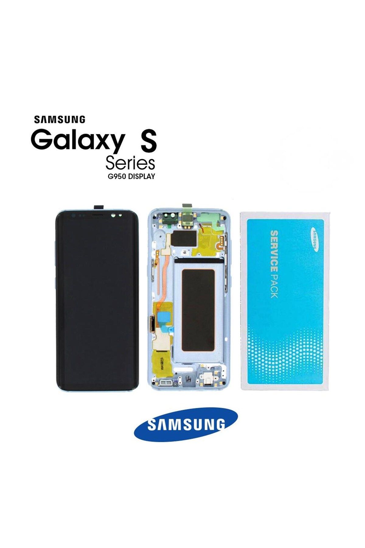 Samsung Galaxy S8 G950 Uyumlu Lcd Ekran Dokunmatik Mavi Servis GH97-20473D