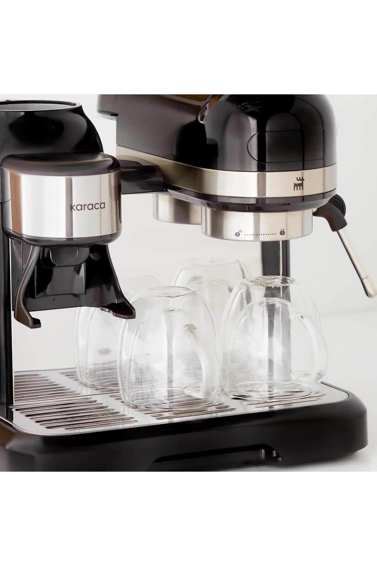 Karaca Kahve Öğütücülü, Süt Köpürtücülü, Espresso, Latte, Cappuccino, Americano Makinesi, 1.4L