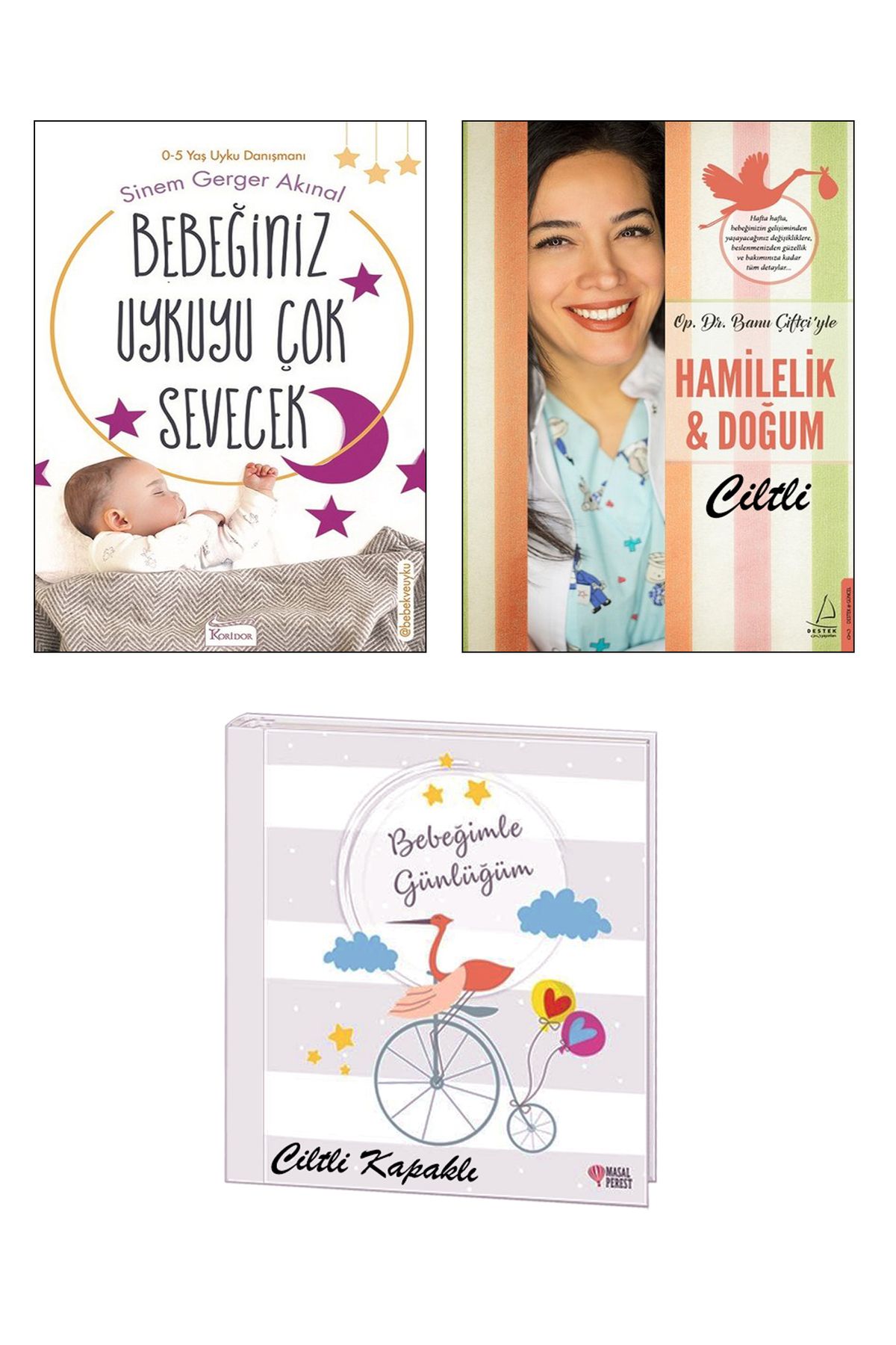 Destek Yayınları Hamilelik ve Doğum Banu Çiftçi + Bebeğiniz Uykuyu Çok Sevecek + Ciltli Bebek Günlüğü / 3lü Set