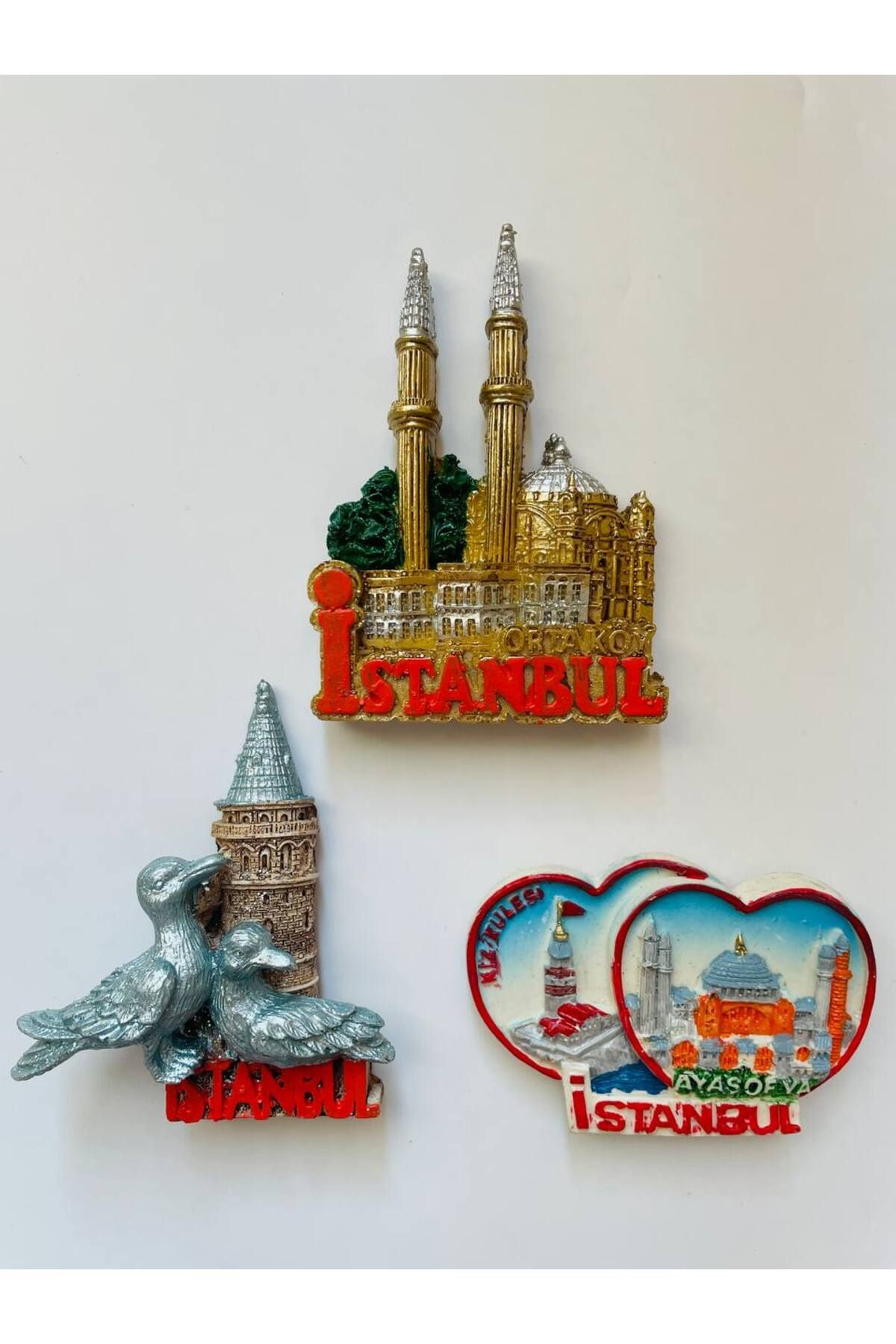 GALATA GIFT İstanbul Temalı Buzdolabı Magneti, 3'lü Magnet Seti, Galata Kulesi, Boğaz Köprüsü