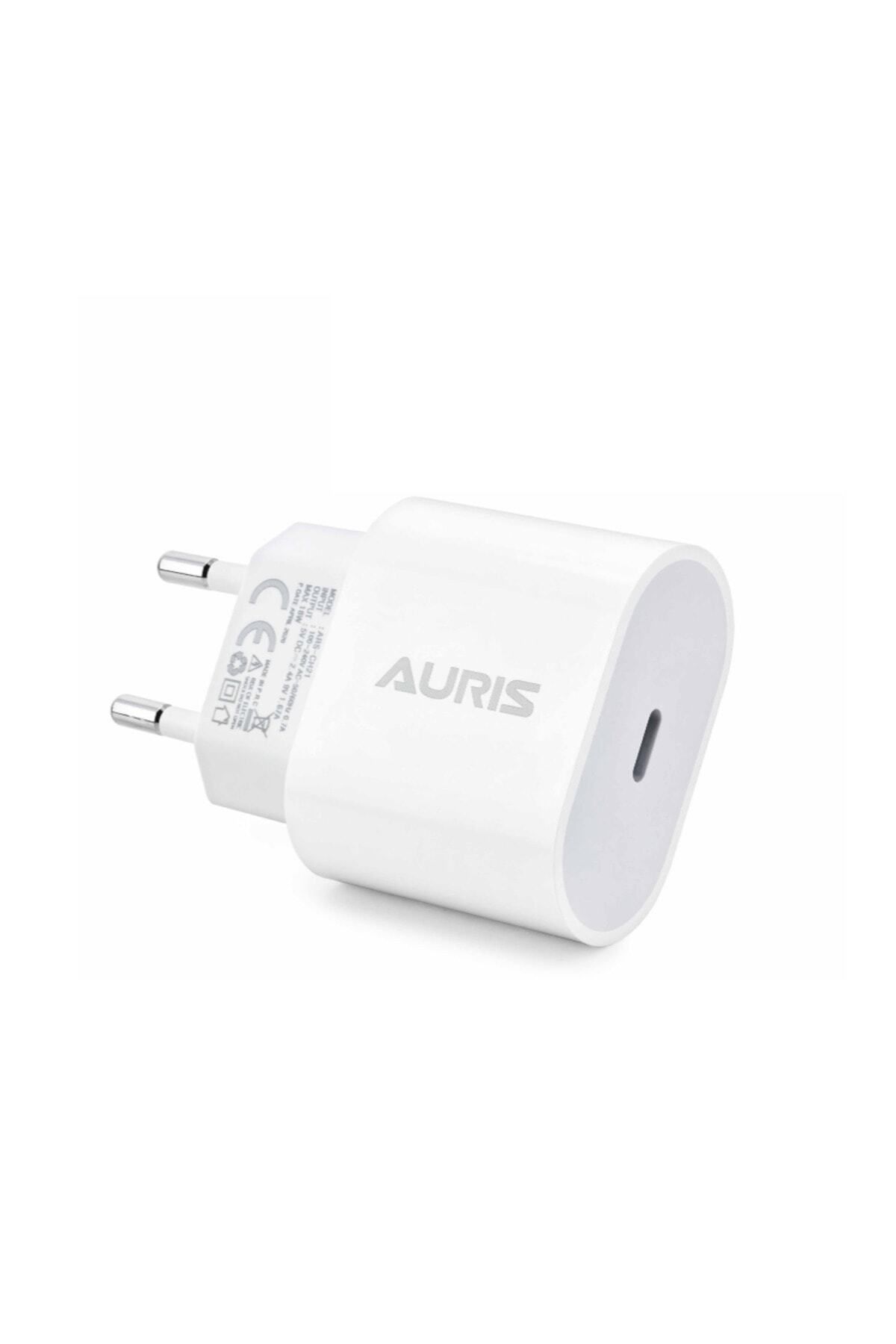 Auris 20 Watt Yüksek Hızlı PD Şarj Adaptörü USB C / Type C Şarj Kafası Tüm Android + İos Uyumlu