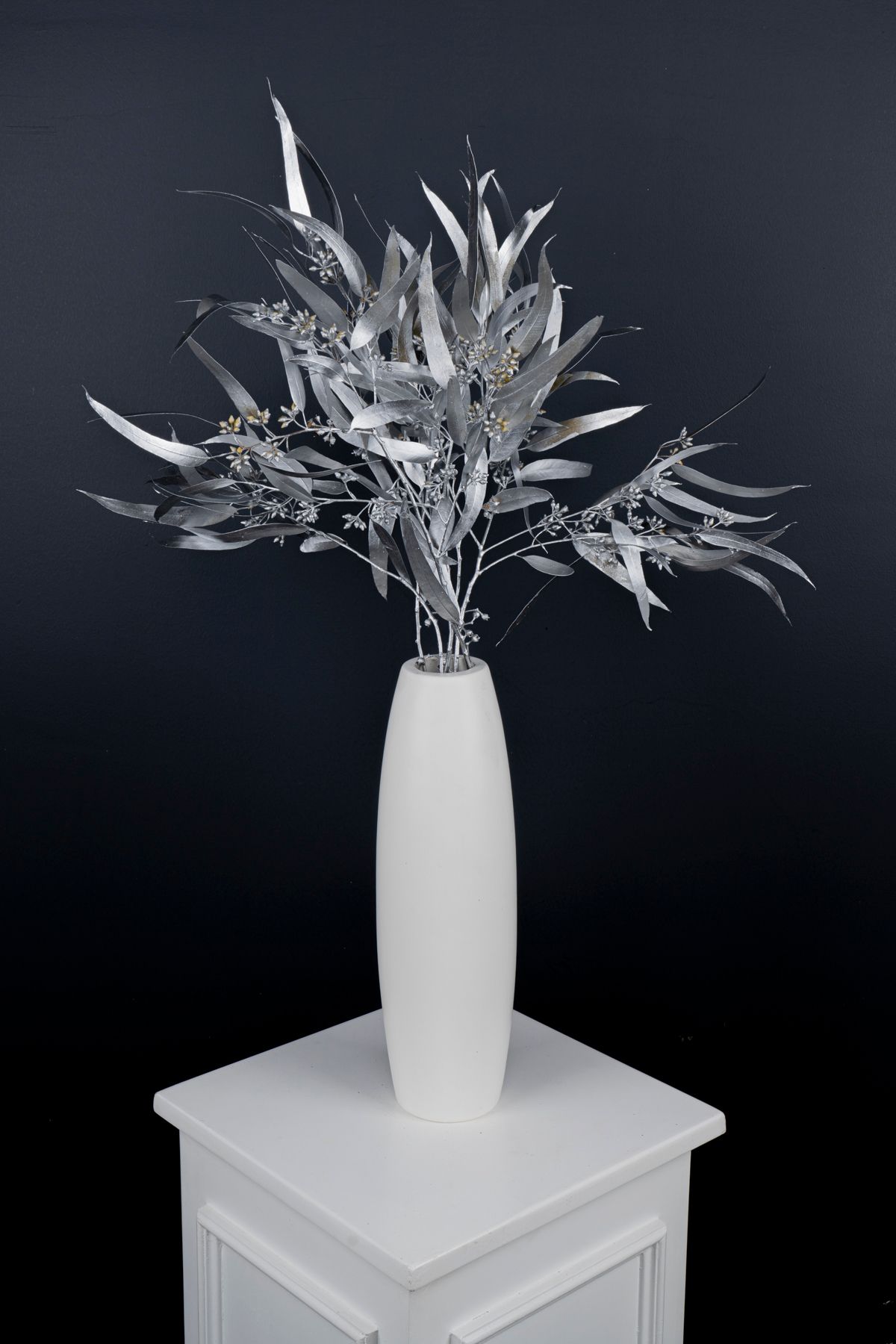 Kuru Çiçek Deposu Şoklanmış Gümüş Söğüt Okaliptus Demeti
