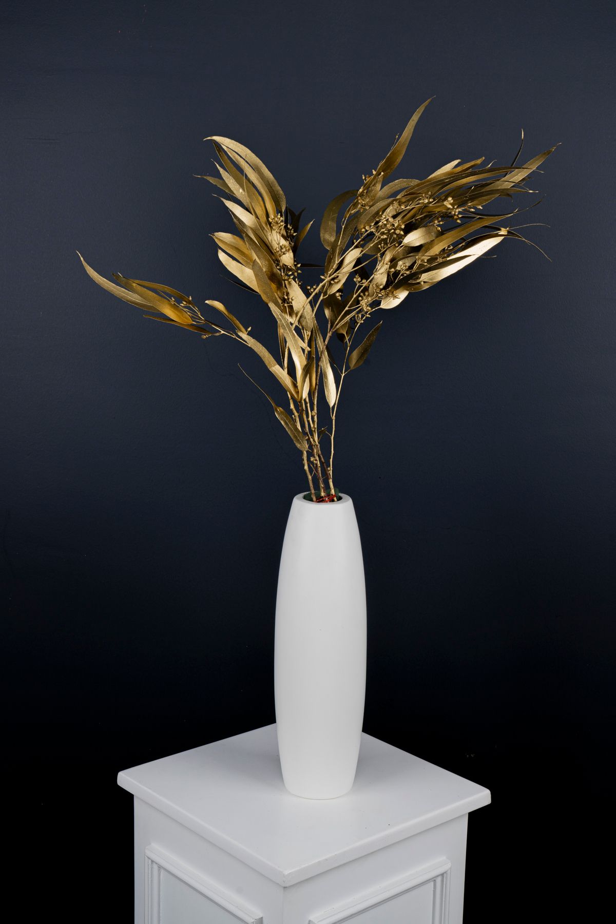 Kuru Çiçek Deposu Şoklanmış Gold Söğüt Okaliptus Demeti