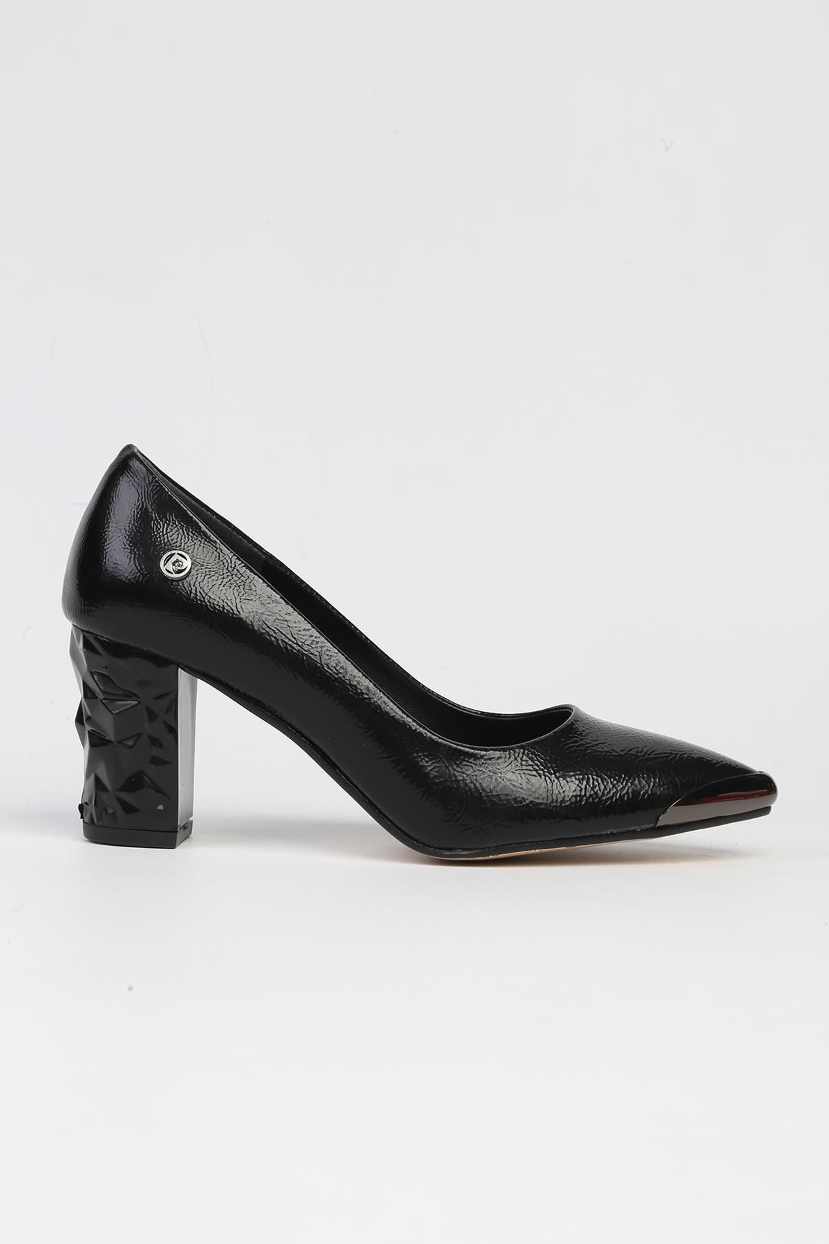 Pierre Cardin ® | PC-51752-3478 Siyah Kırısık-Kadın Topuklu Ayakkabı