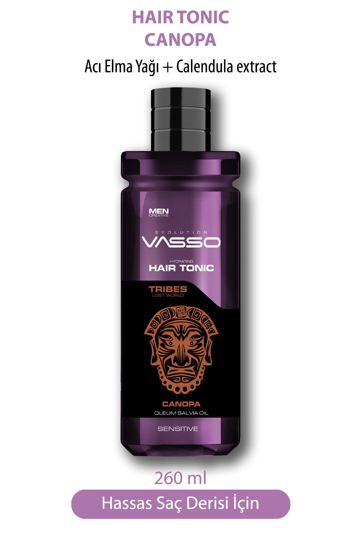 Vasso Men Hassas Saç Derisi Için Rahatlatıcı Saç Toniği - Tribes Canopa Hair Tonic 260 ml