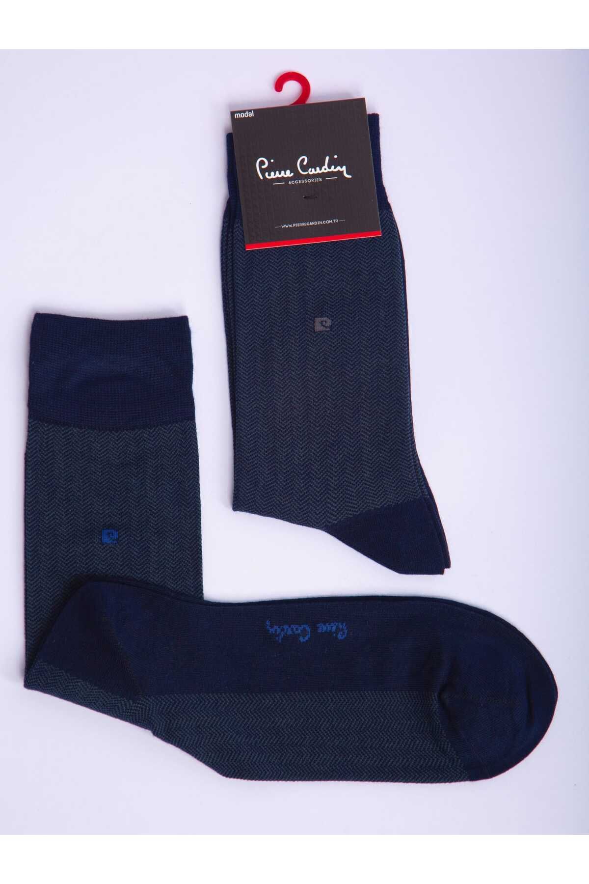 Pierre Cardin Modal Tekli Lacivert Renkli Erkek Uzun Klasik Soket Çorap Code 291