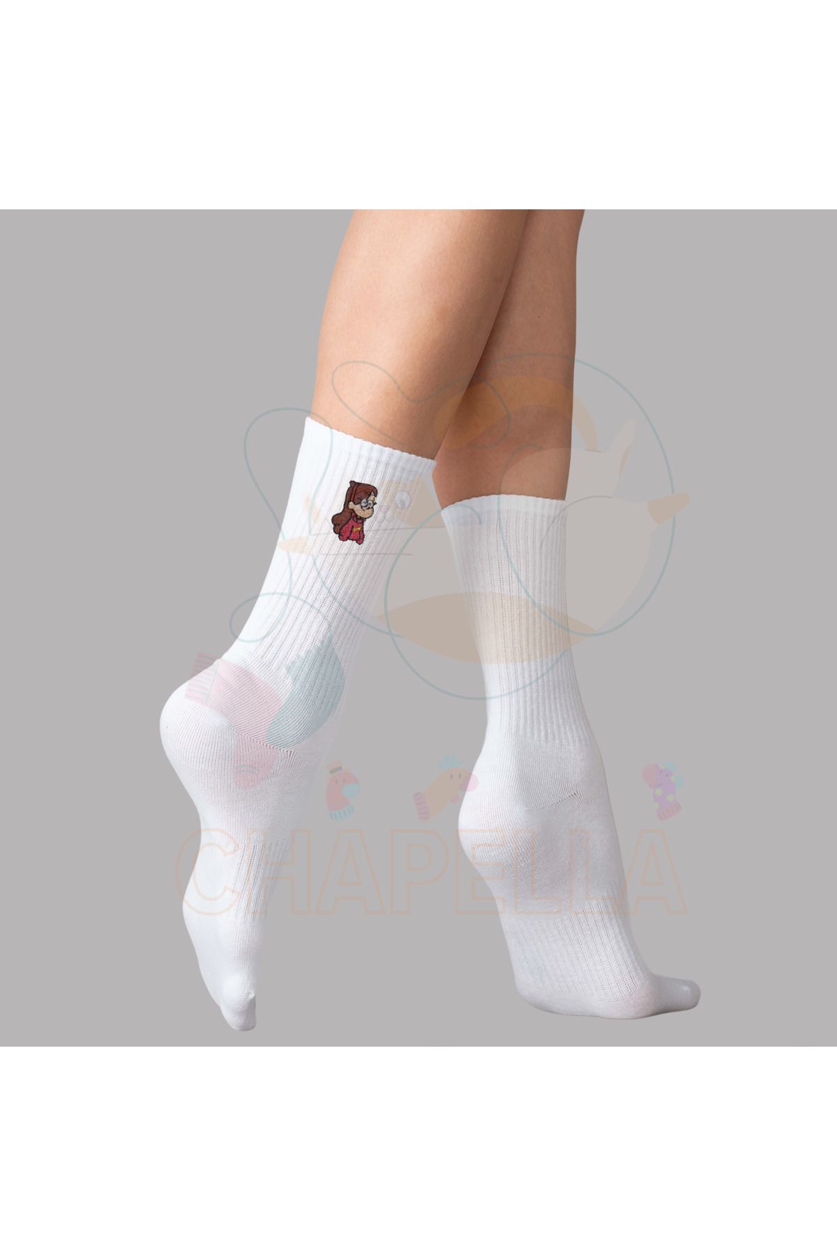 ChapellaSocks Gravity Falls (esrarengiz Kasaba )mabel Pines Nakışlı Spor Tenis Çorap