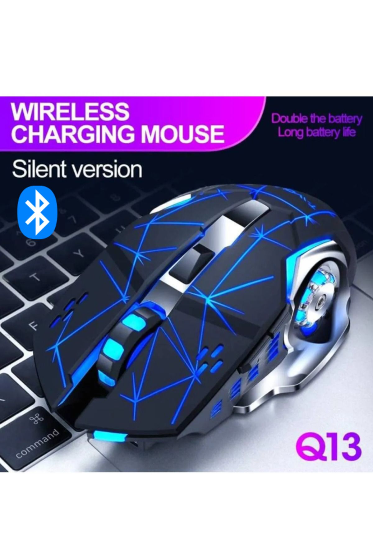 Osqar Çift Modlu Kablosuz Bluetooth Mouse Rgb Ledli Şarj Edilebilir Sessiz Tıklama Mouse