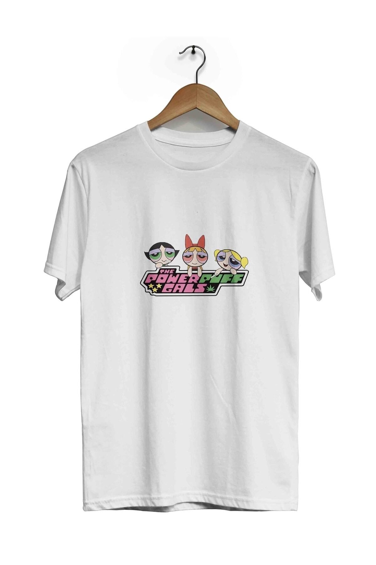 Pisa Art Powerpuff Girls Bisiklet Yaka Kısa Kollu Tişört Bll3744