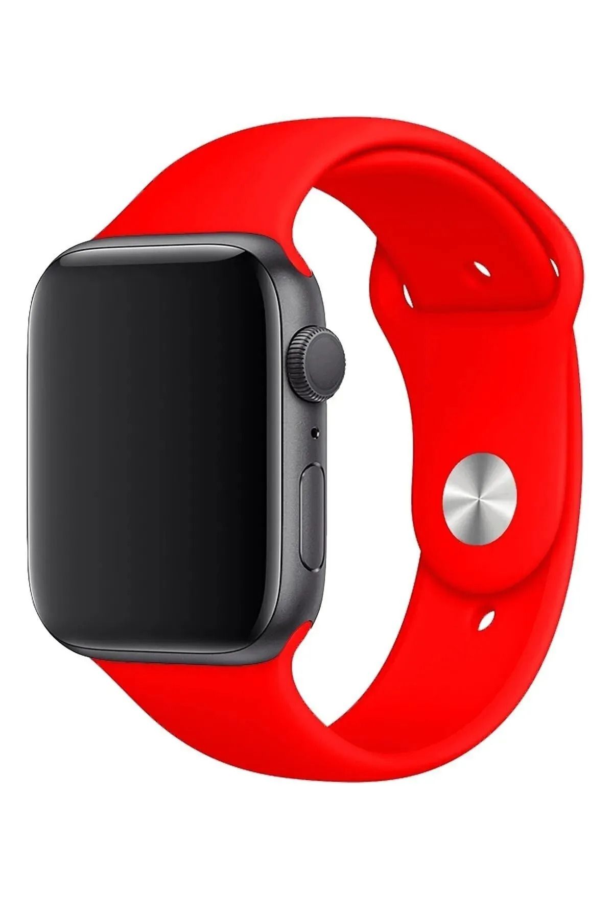 Noir Apple Watch Uyumlu Kırmızı Silikon Spor Kordon 42/44/45/49 MM Uyumlu