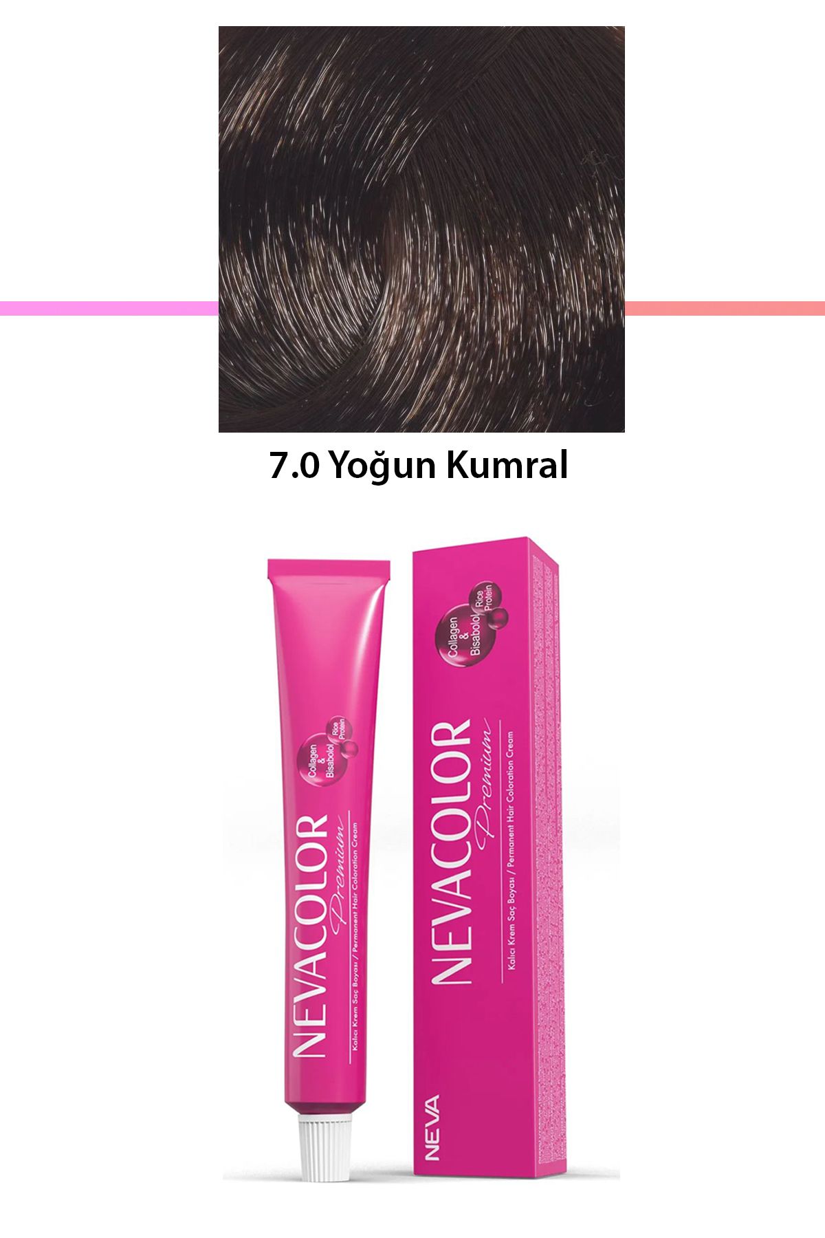 Neva Color Premium 7.0 Yoğun Kumral - Kalıcı Krem Saç Boyası 50 g Tüp