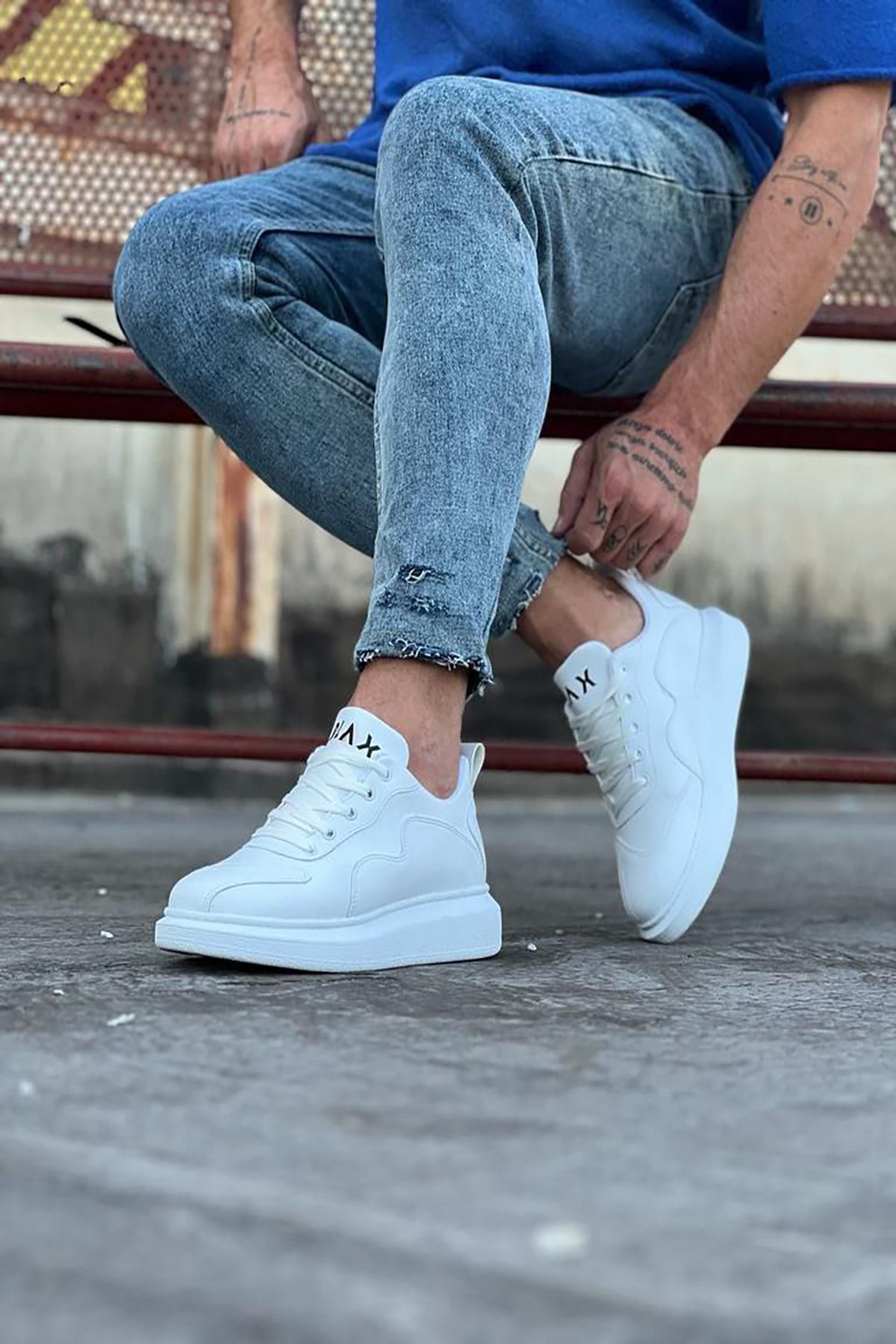 Mida Shoes Beyaz Deri Günlük Erkek Spor Ayakkabı