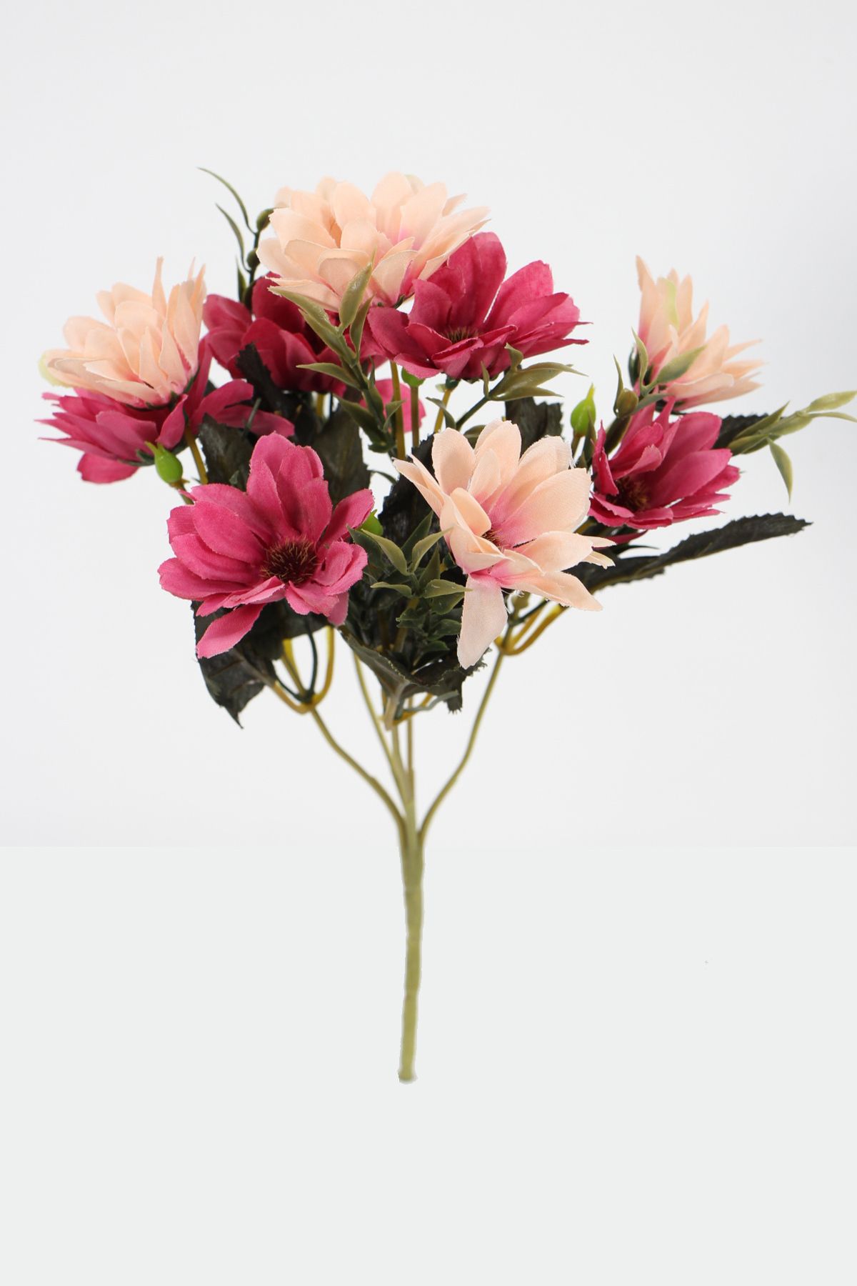 Yapay Çiçek Deposu Yapay 10lu İri Papatya Demeti 30 cm Somon-Fuşya