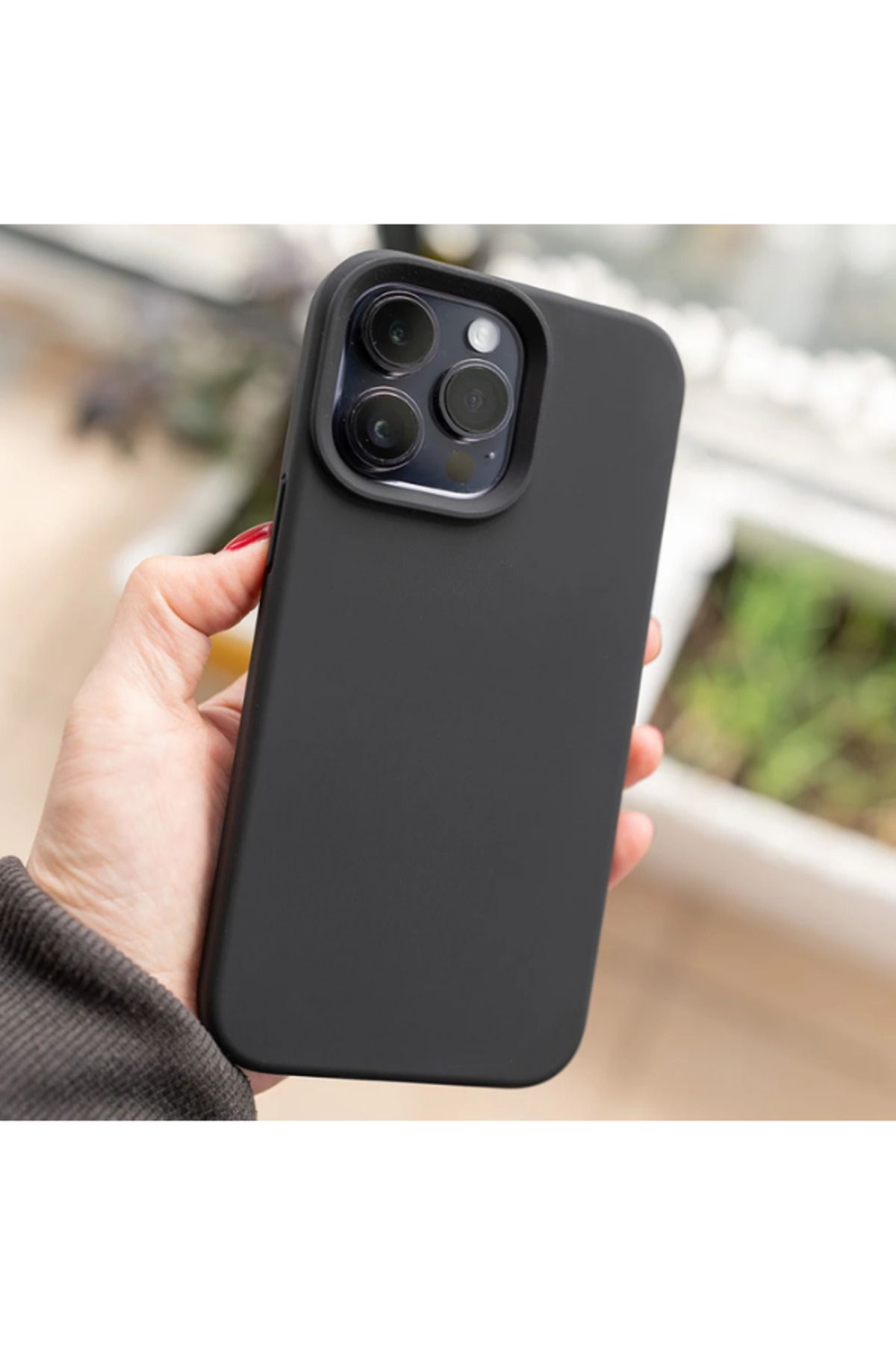 KVK PRİVACY Iphone 14 Pro Max Kılıf Kadife Lansman Soft Yumuşak Liquid Silikon Kamera Korumalı Kapak Siyah