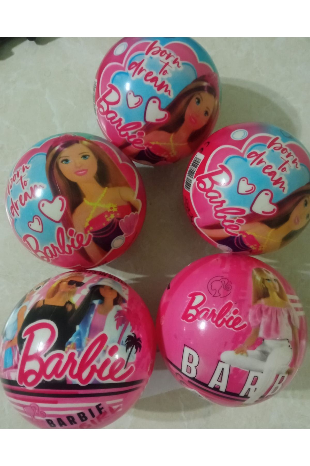 Barbie lisanslı 5 adet top 15 cm