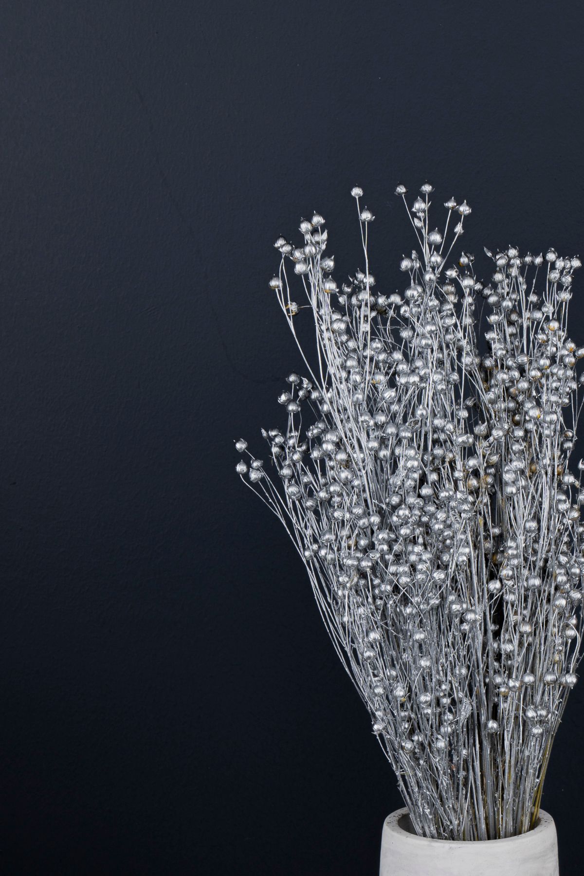 Kuru Çiçek Deposu Yılbaşı Yeni Yıl Hediyesi Keten Gümüş 50 cm - Kuru Çiçek