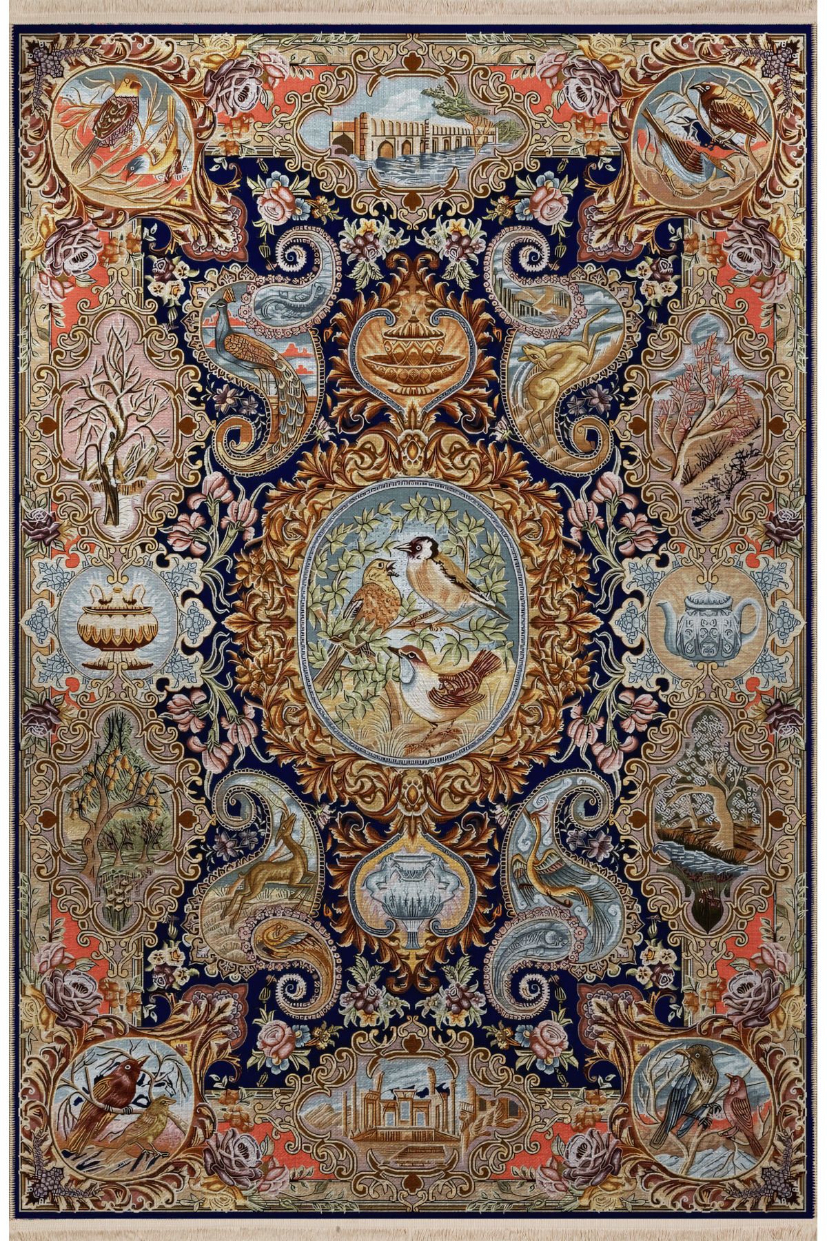 Rugs Modern Halı Çok Renkli Geleneksel Motif Etnik Desenli Kreatif Vintage Dekoratif Halı 2588