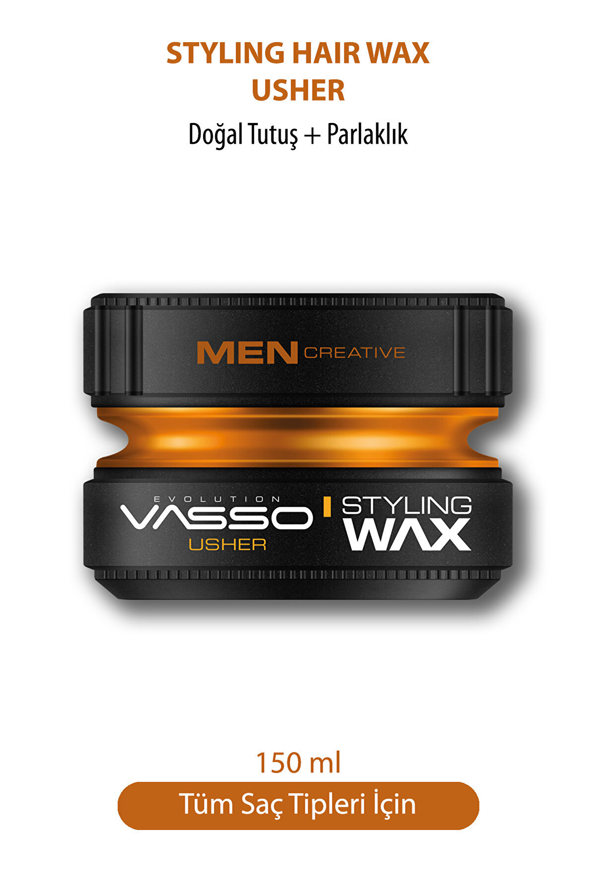 Vasso Men 24 Saat Tüm Saç Tipleri Için Parlaklık Ve Güçlü Tutuş Kazandıran Wax - Usher Pro Aqua 150 ml