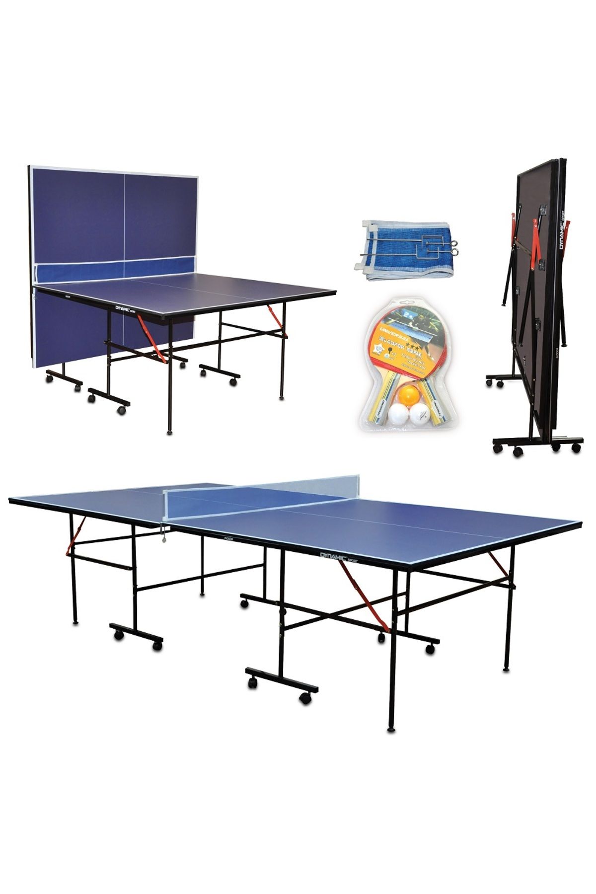 Dynamic Sport Katlanabilir Masa Tenisi Masası + 2 Raket + 3 Top + Ağdemir Set