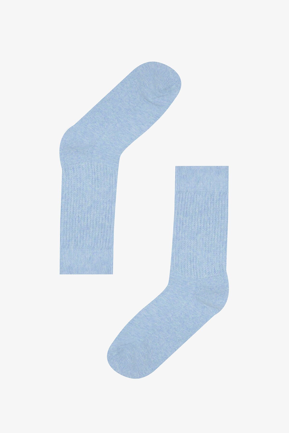 Nbb Açık Mavi Vertical Stripes Havlu Çorap
