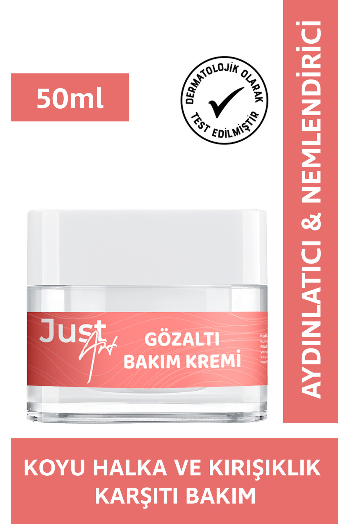 Just Art Gözaltı Bakım Kremi Göz Çevresi Kremi Yoğun Nem Desteği