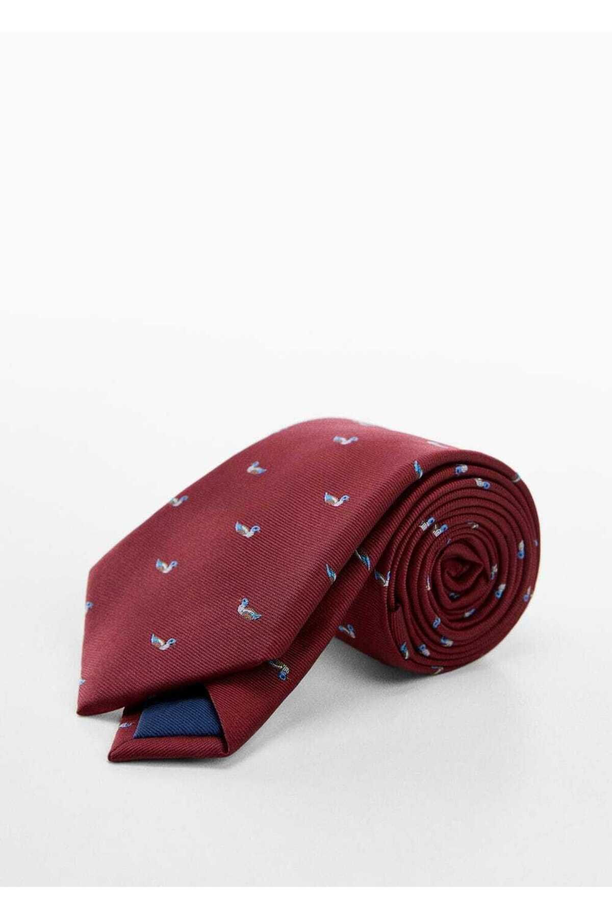 MANGO Man Hayvan desenli kravat