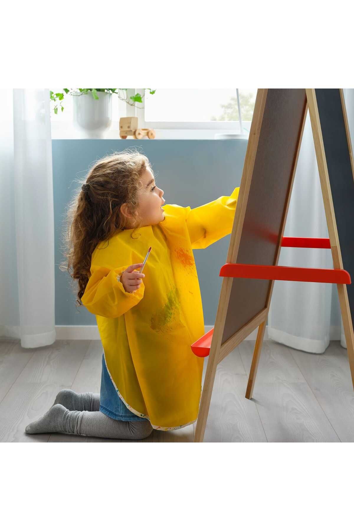 IKEA Mala Boyama Aktivite Önlüğü Uzun Kollu Sarı 60 Cm