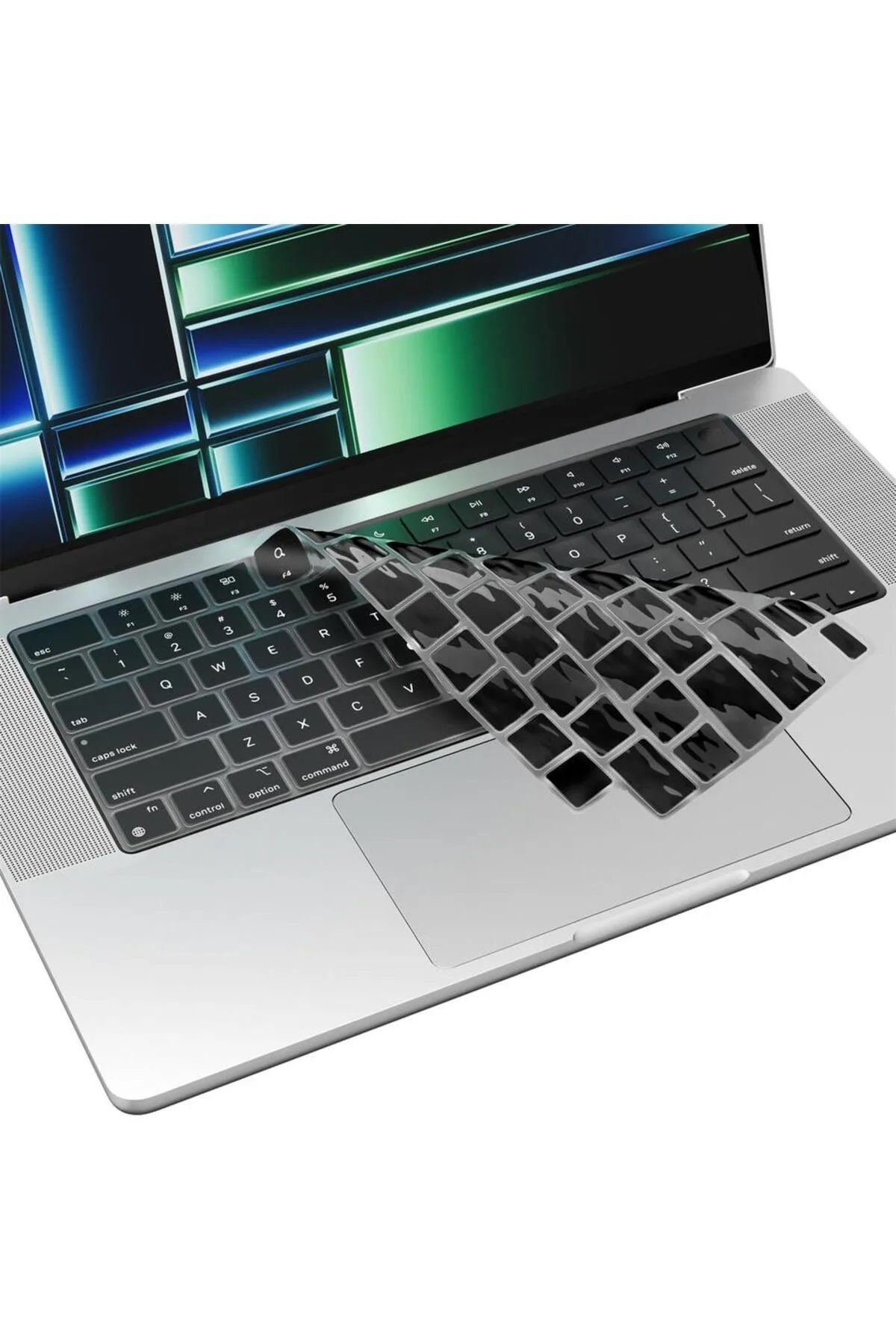 Nezih Case Apple Macbook Pro 14 inç M3/M3 Pro/M3 Max A2992 A2918 Uyumlu Türkçe Q Klavye Siyah Klavye Koruyucu