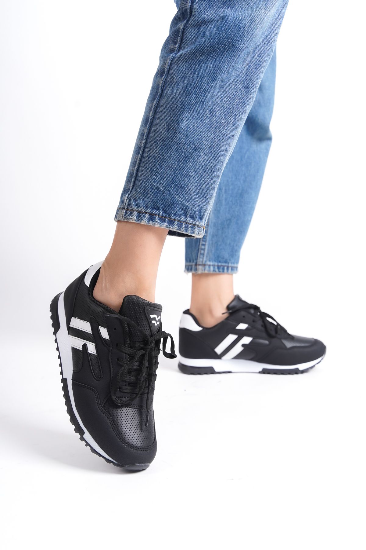 Moda Değirmeni Siyah-beyaz Kadın Sneaker Bg1053-101-0001