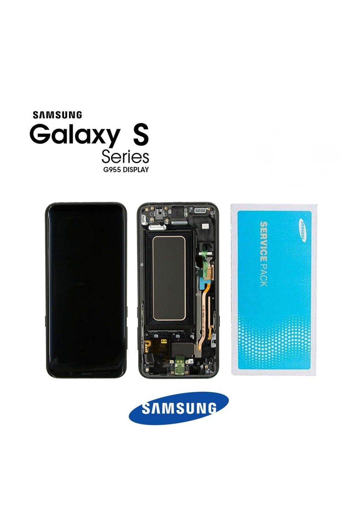 Samsung Galaxy S8 Plus G955 Uyumlu Lcd Ekran Dokunmatik Siyah Servis GH97-20564A