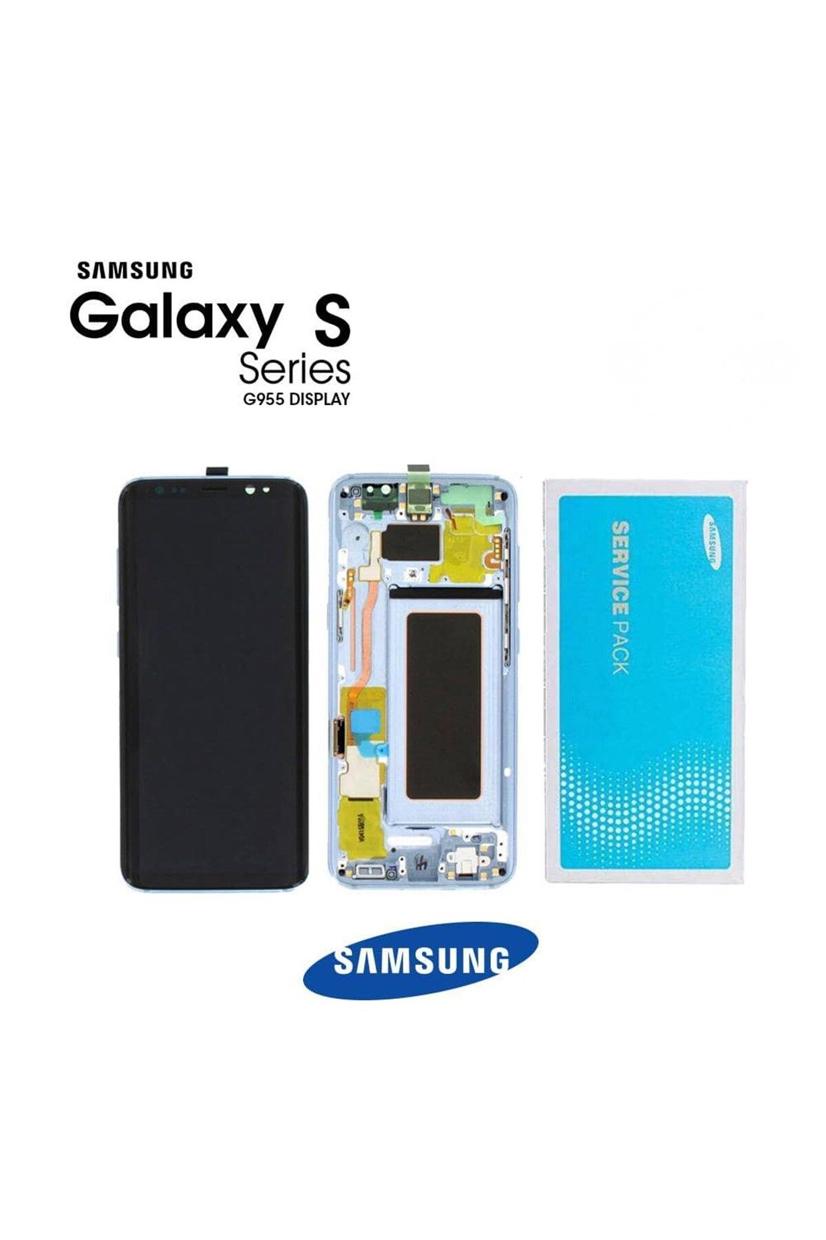 Samsung Galaxy S8 Plus G955 Uyumlu Lcd Ekran Dokunmatik Mavi Servis GH97-20564D