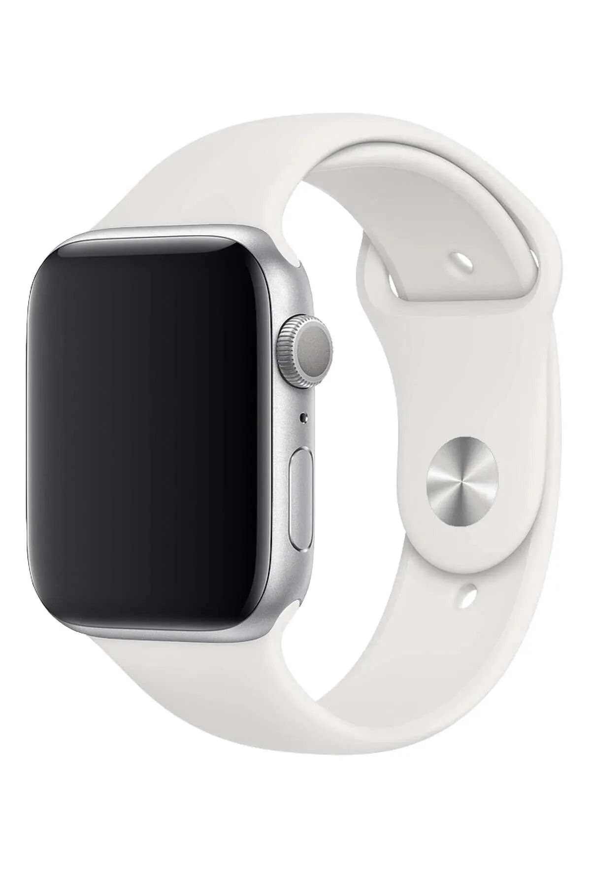 Noir Apple Watch Uyumlu Beyaz Silikon Spor Kordon 42/44/45/49 MM Uyumlu