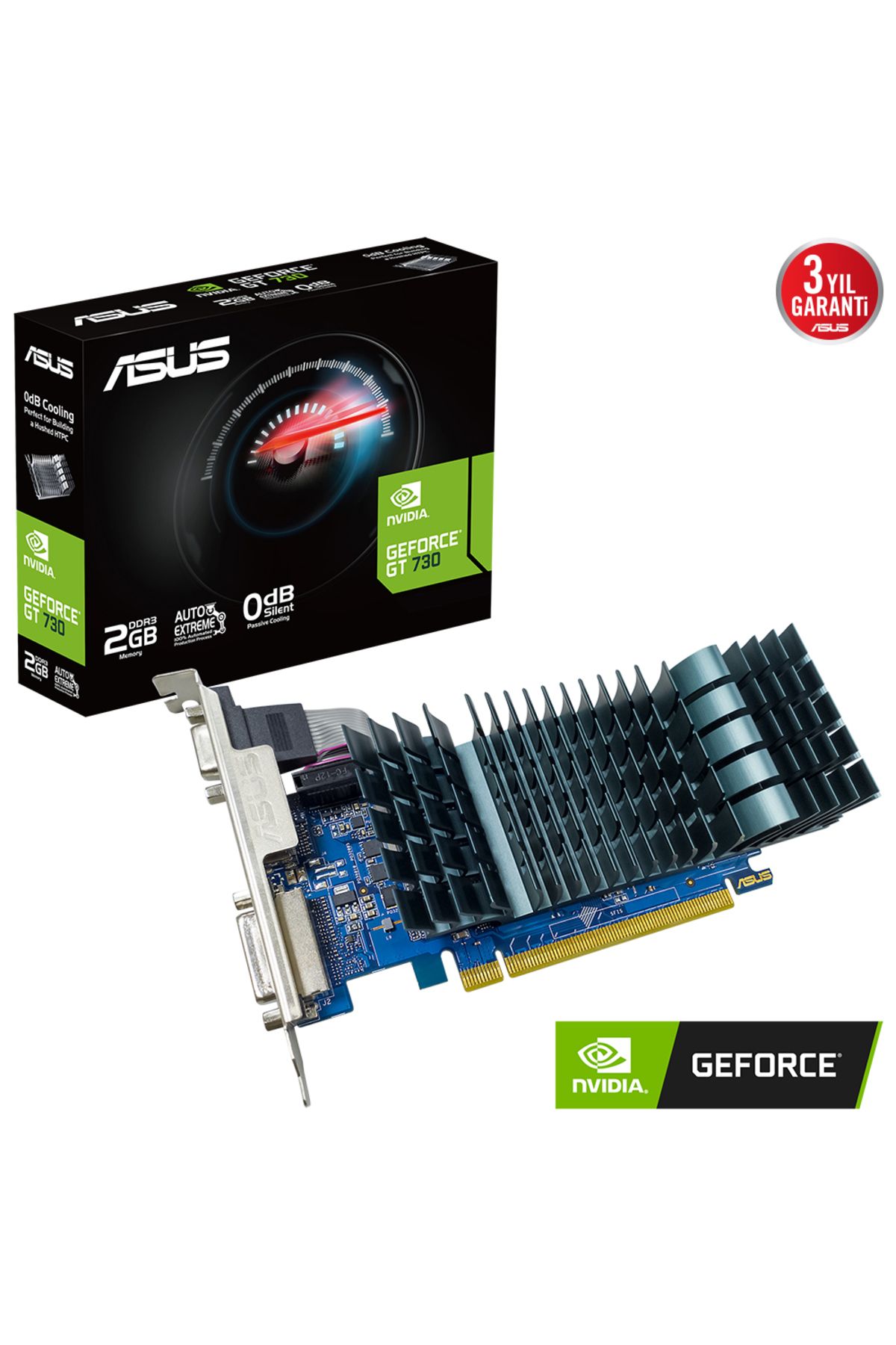 ASUS GT730-SL-2GD3-BRK-EVO 2GB Geforce GT730 DDR3 64bit HDMI DVI VGA 16x Ekran Kartı