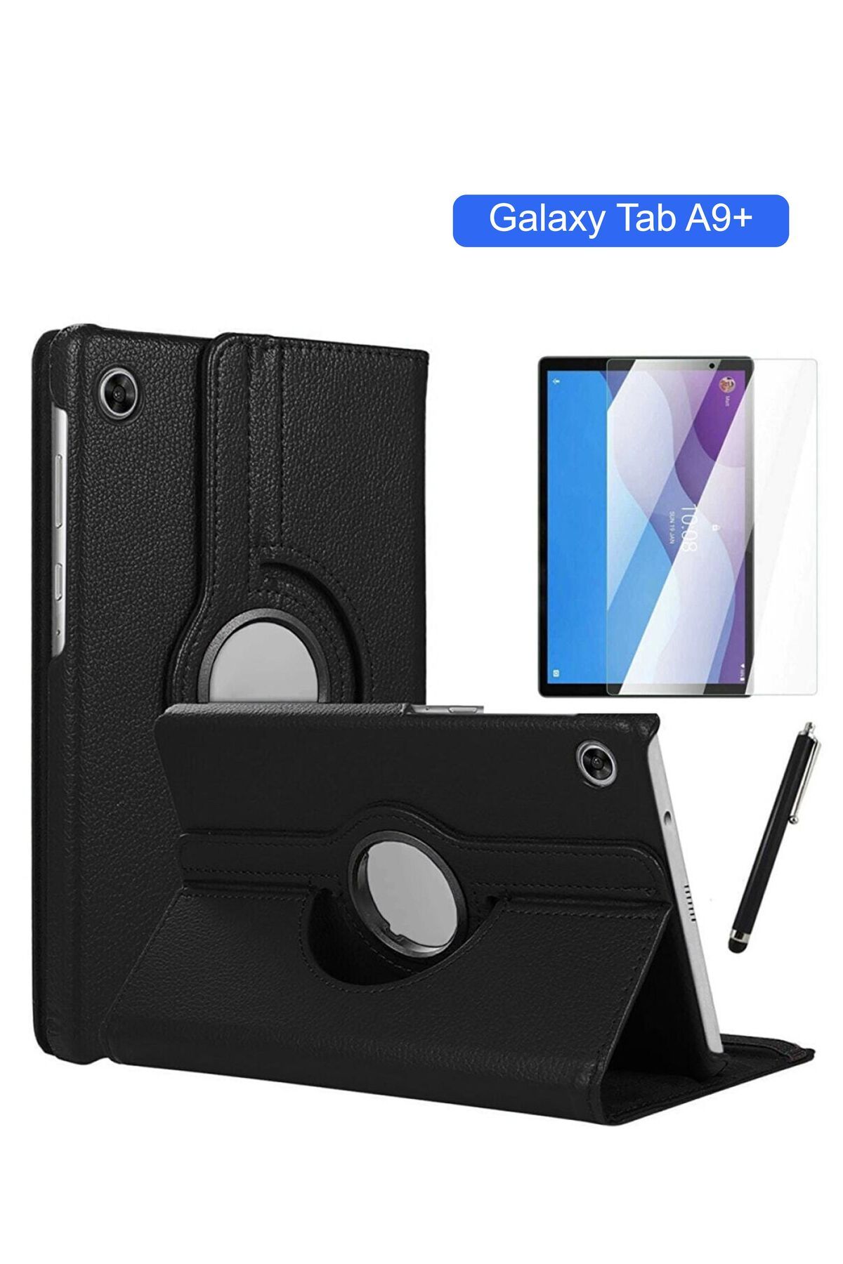 GoGoPlus Samsung Galaxy Tab A9+Plus (11 inç) 2023 Wake Fonksiyon 360 Standı Tablet Kılıfı Kalem+Ekrankoruyucu
