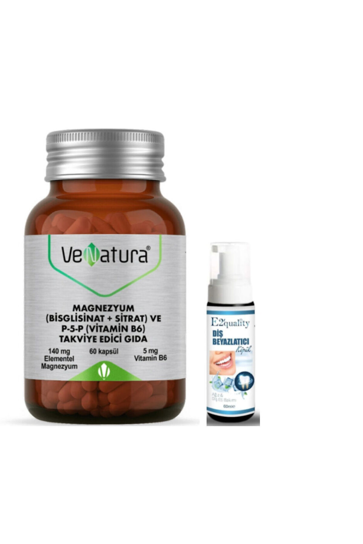Venatura Magnezyum (Bisglisinat+Sitrat) ve P5P (Vitamin B6) 60 Kapsül