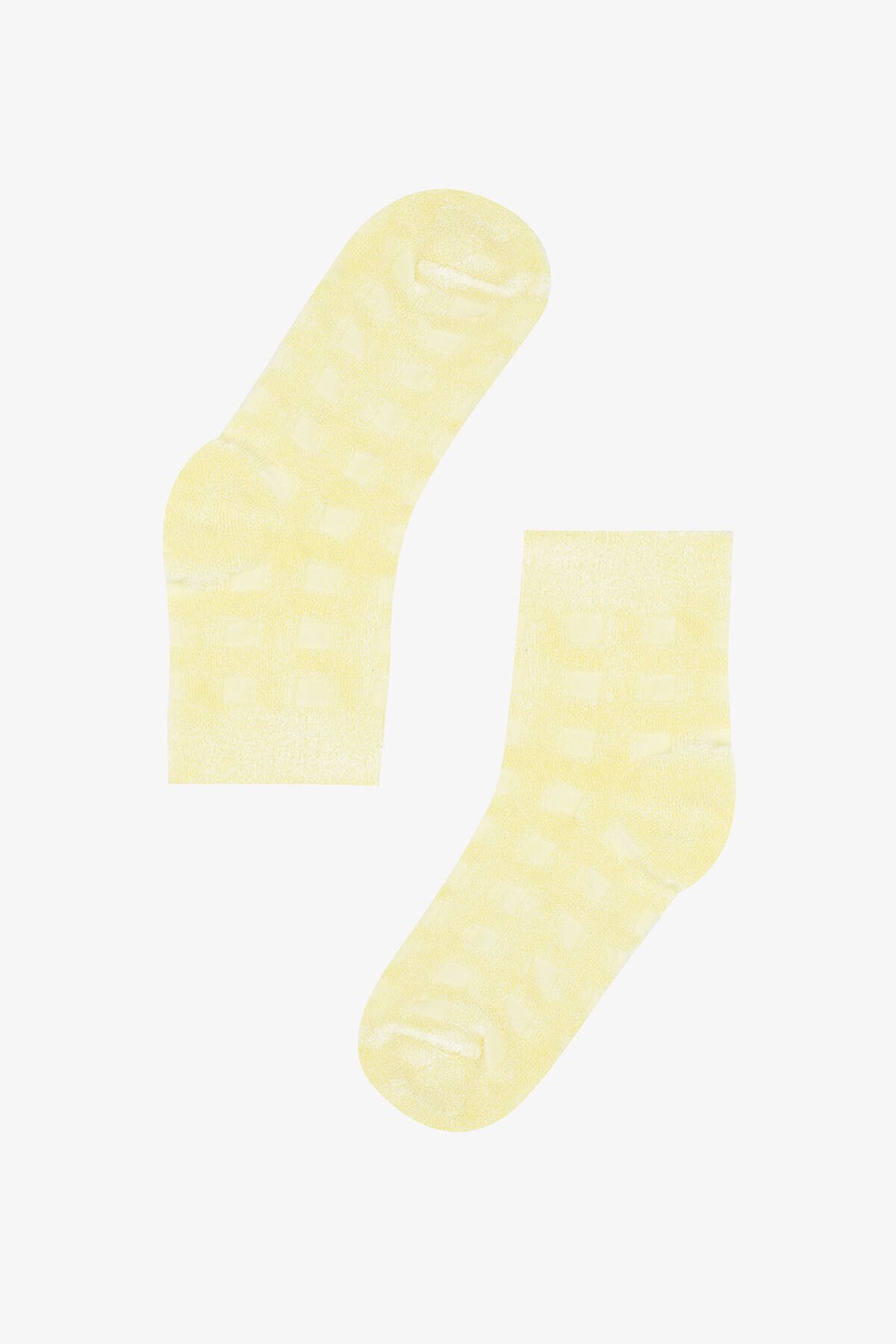 Nbb Sarı Ters Havlu Bambu Soket Çorap