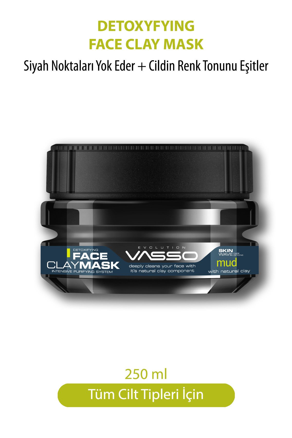 Vasso Men Siyah Nokta Ve Akne Karşıtı Arındırıcı Kil Maskesi - Face Clay Mask 250 ml