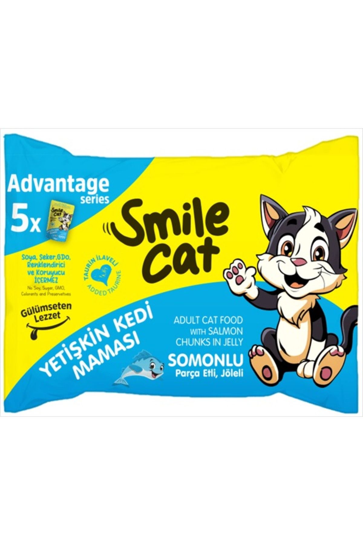 Pelagos Smile Cat Yetişkin Kedi Maması Somonlu 5X85gr