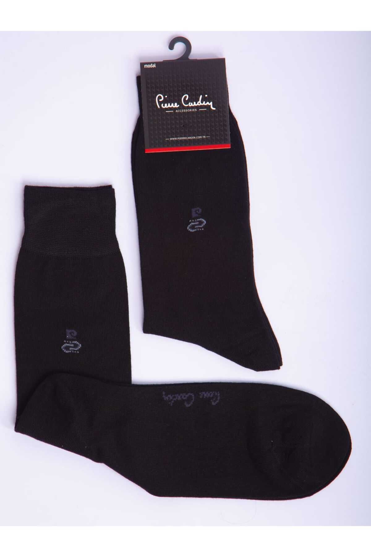 Pierre Cardin Modal Tekli Siyah Renkli Erkek Uzun Soket Çorap Code 294