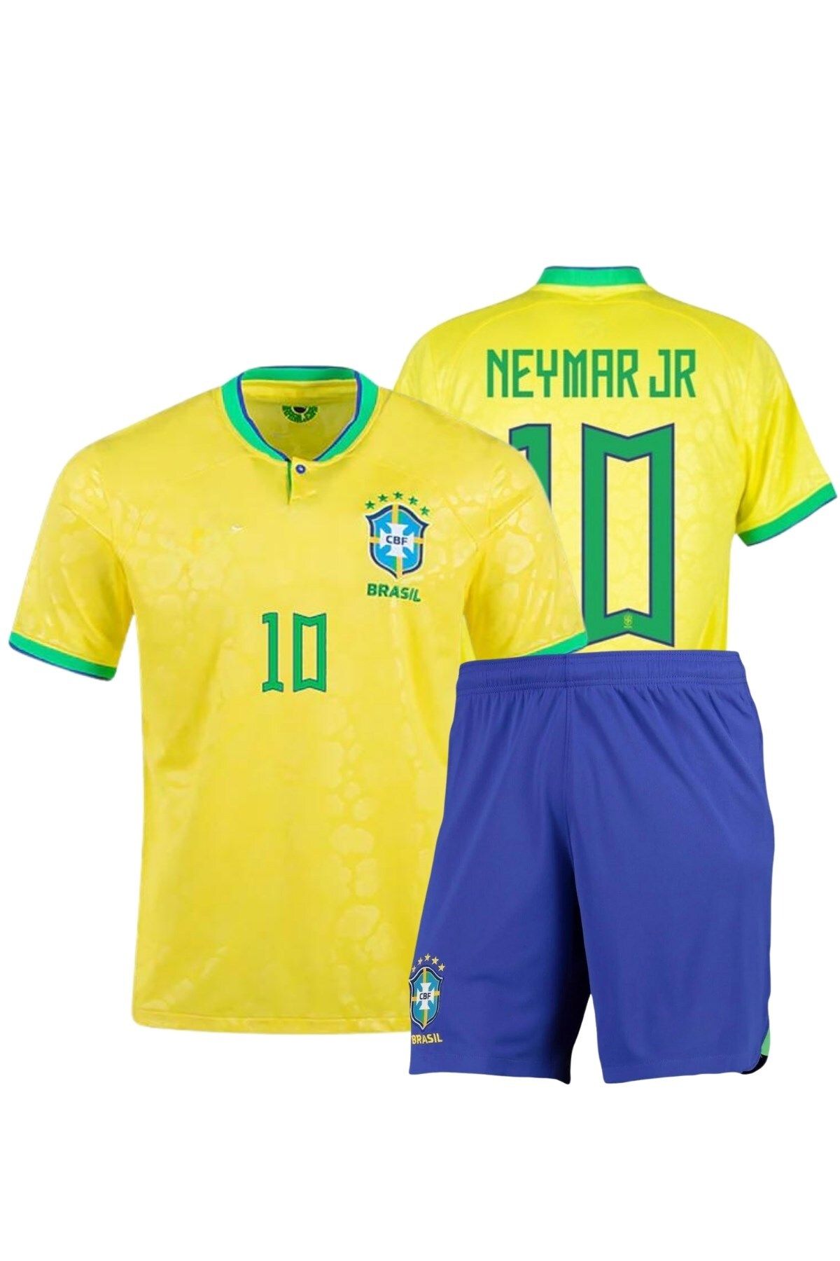Dabe Neymar Brezilya Milli Takım Çocuk Forması Dünya Kupası Brezilya Sarı Yeşil Çoçuk Forma Ve Şort Seti