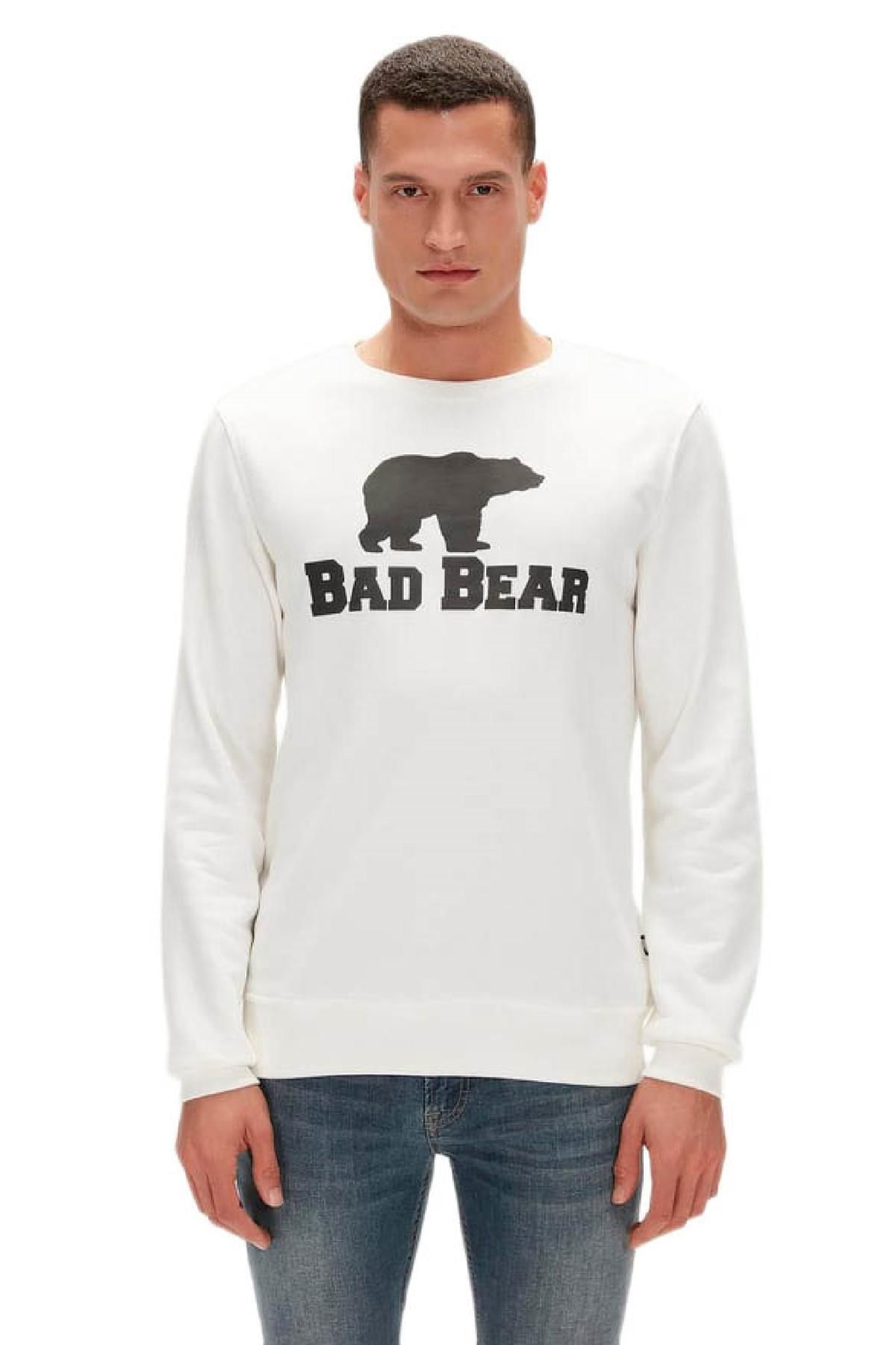 Bad Bear 20.02.12.011 Bad Bear Crewneck Sweat Beyaz Erkek Sweatshirt