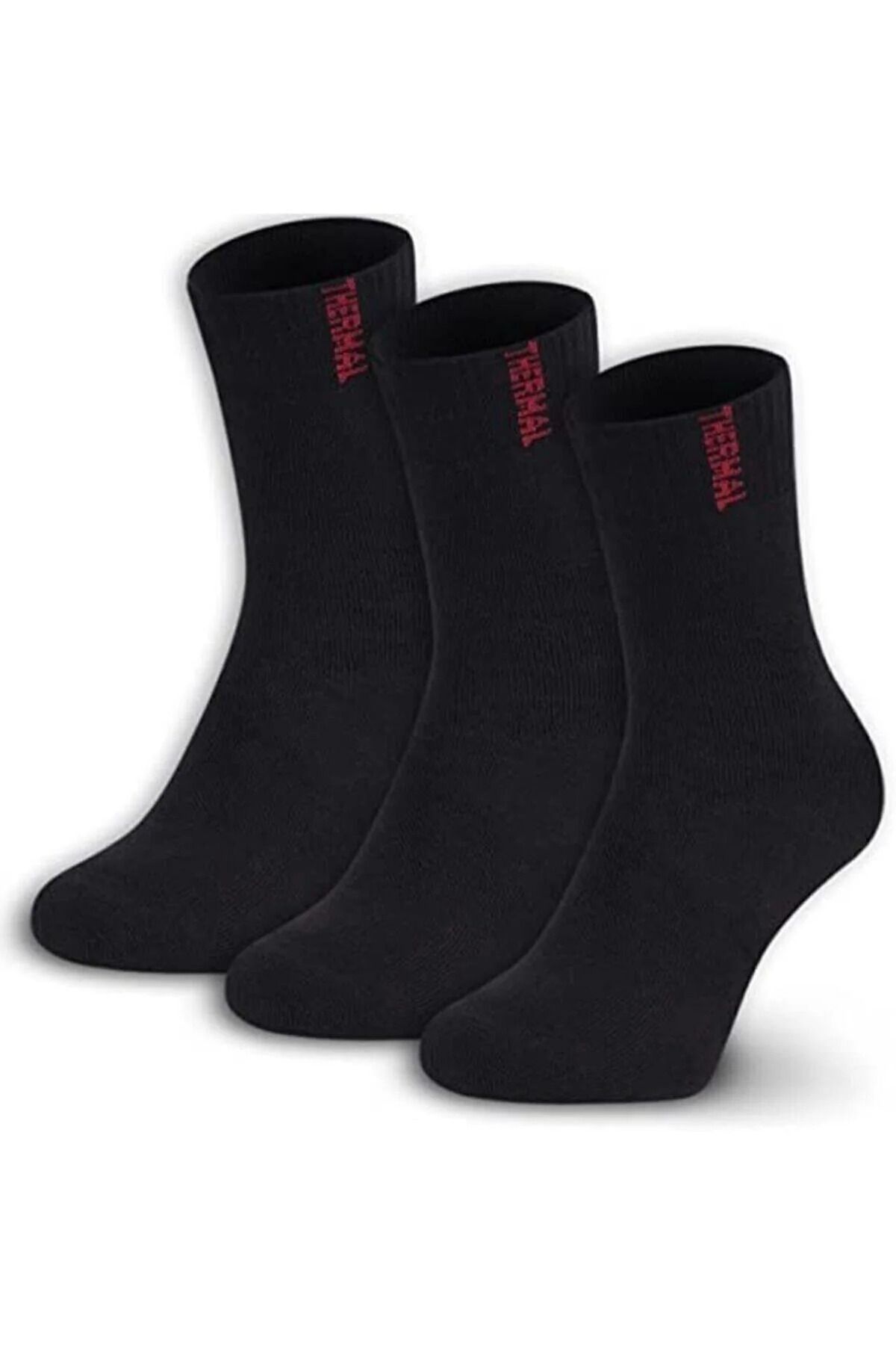 Lonca Tekstil 3'lü Kadın Thermal Havlu Çorap Siyah Renk