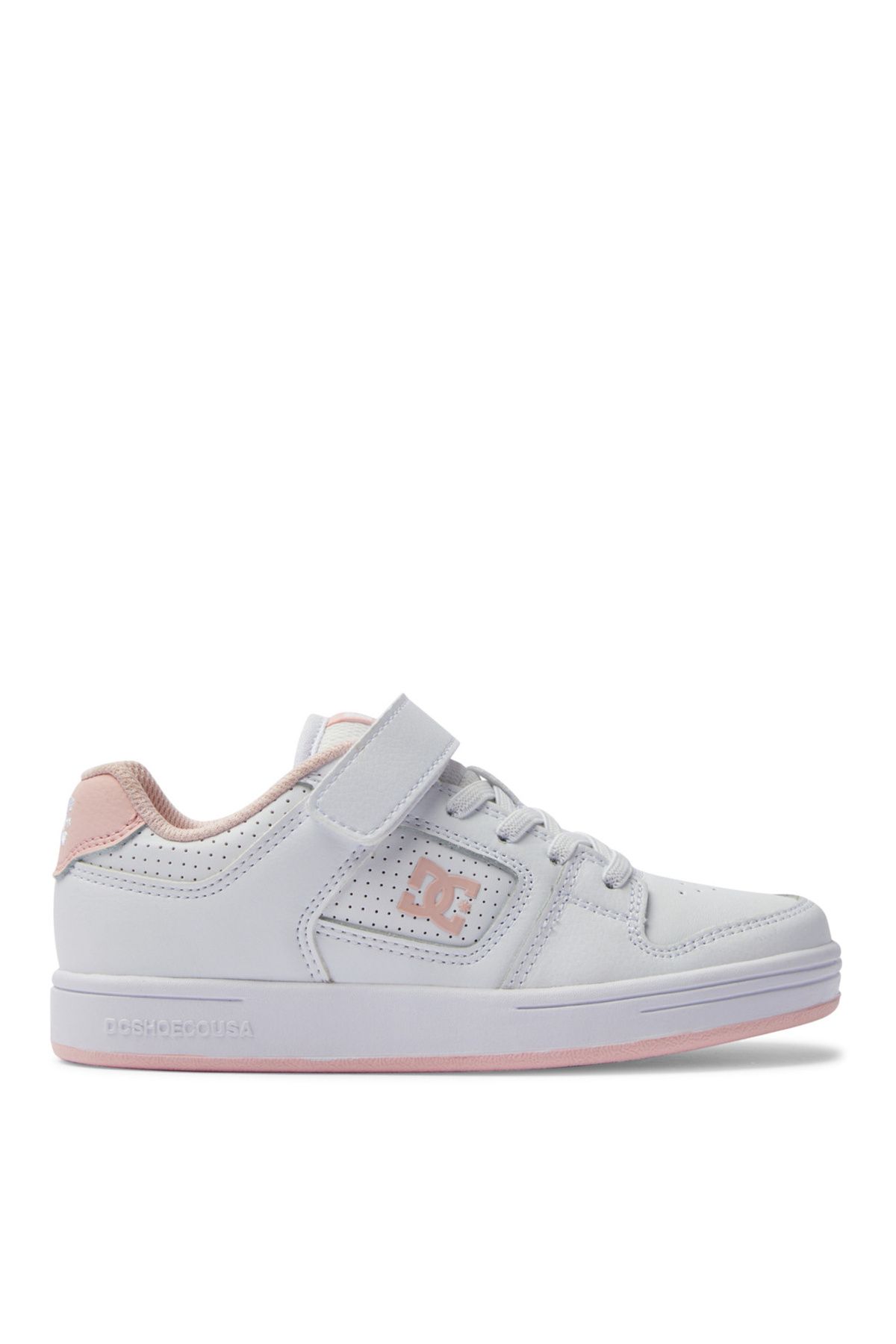 DC Beyaz - Pembe Kız Çocuk Deri + Tekstil Yürüyüş Ayakkabısı ADGS100100