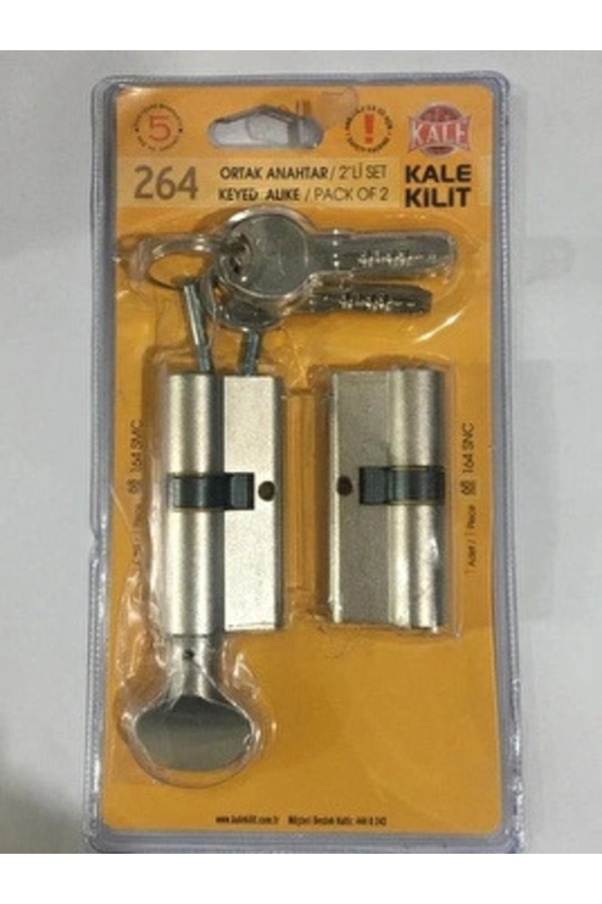 Kale Kilit Ortak Anahtar 2'li Set 68mm 164smc