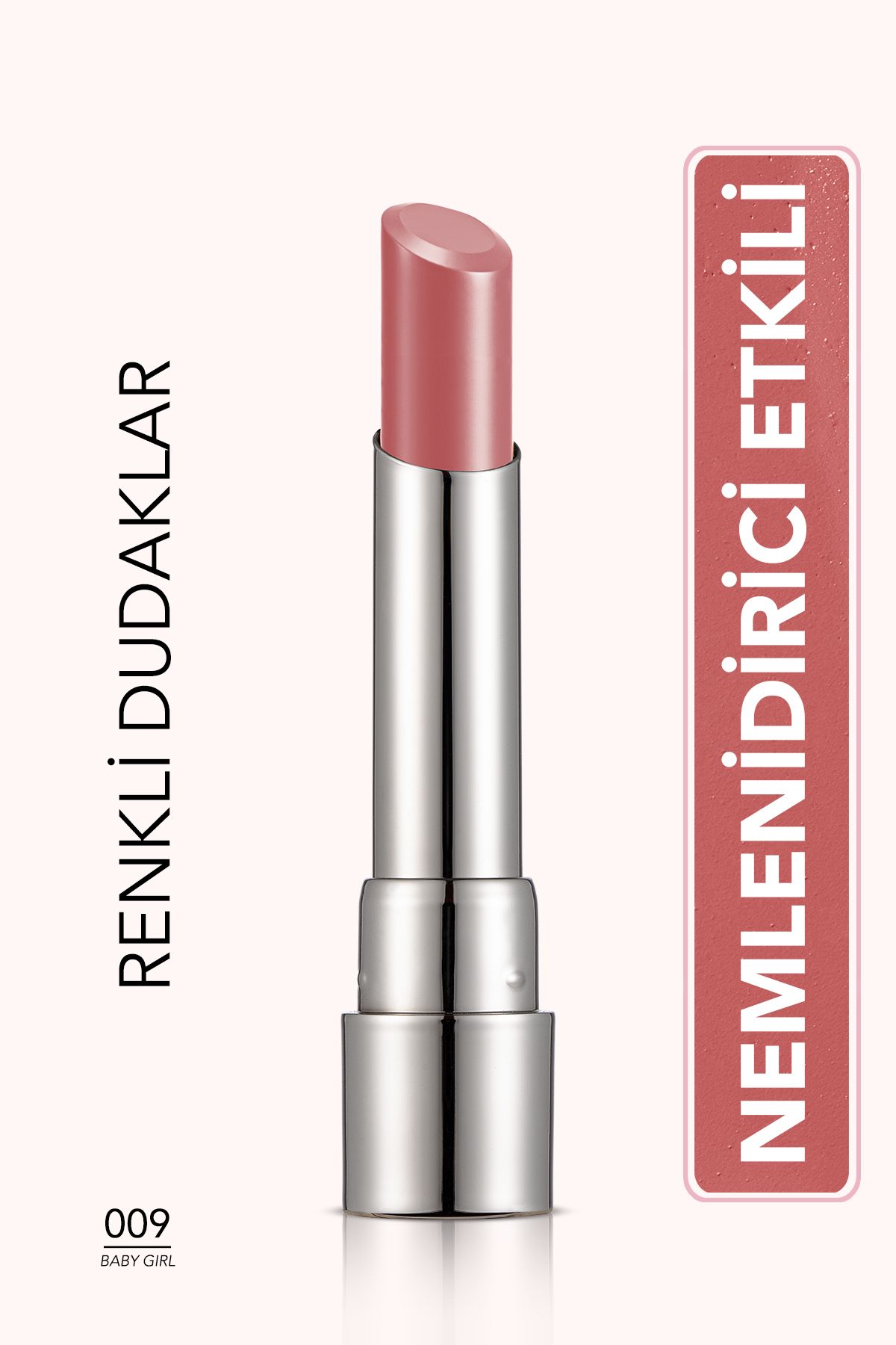 Flormar Nemlendirici Parlak Ruj (PEMBE) - Sheer Up Lipstick New - 009 Baby Girl - 8682536012072