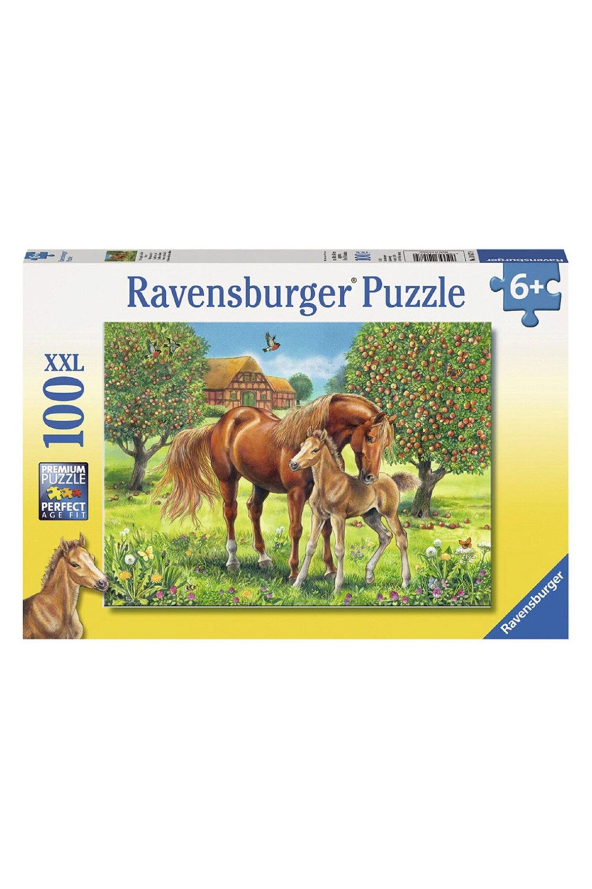 RAVENSBURGER Çocuk Puzzle 100 Parça Çayırda Atlar 105779